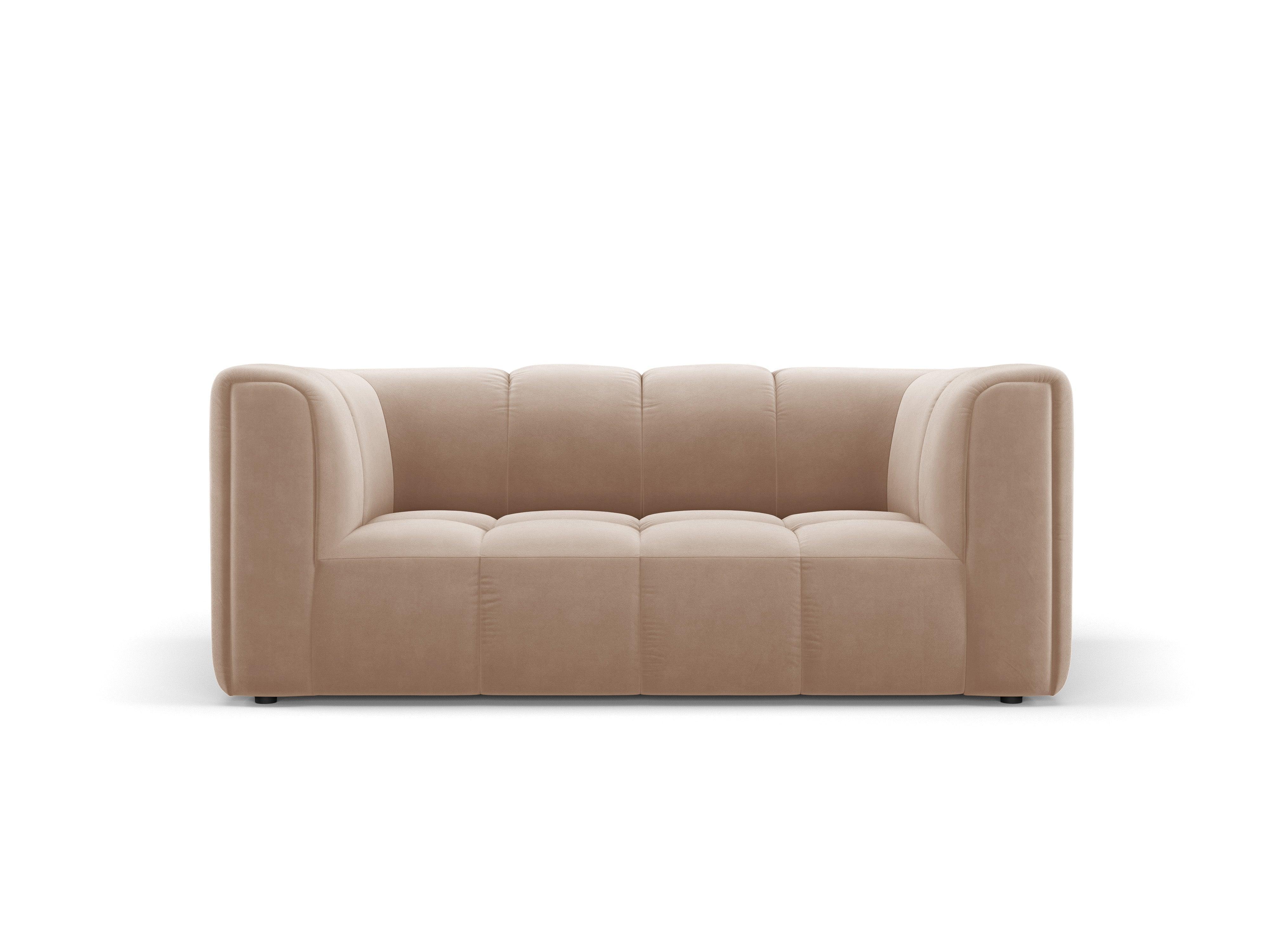 Velvet 2-seater sofa FRANCESCA beige Milo Casa Eye on Design