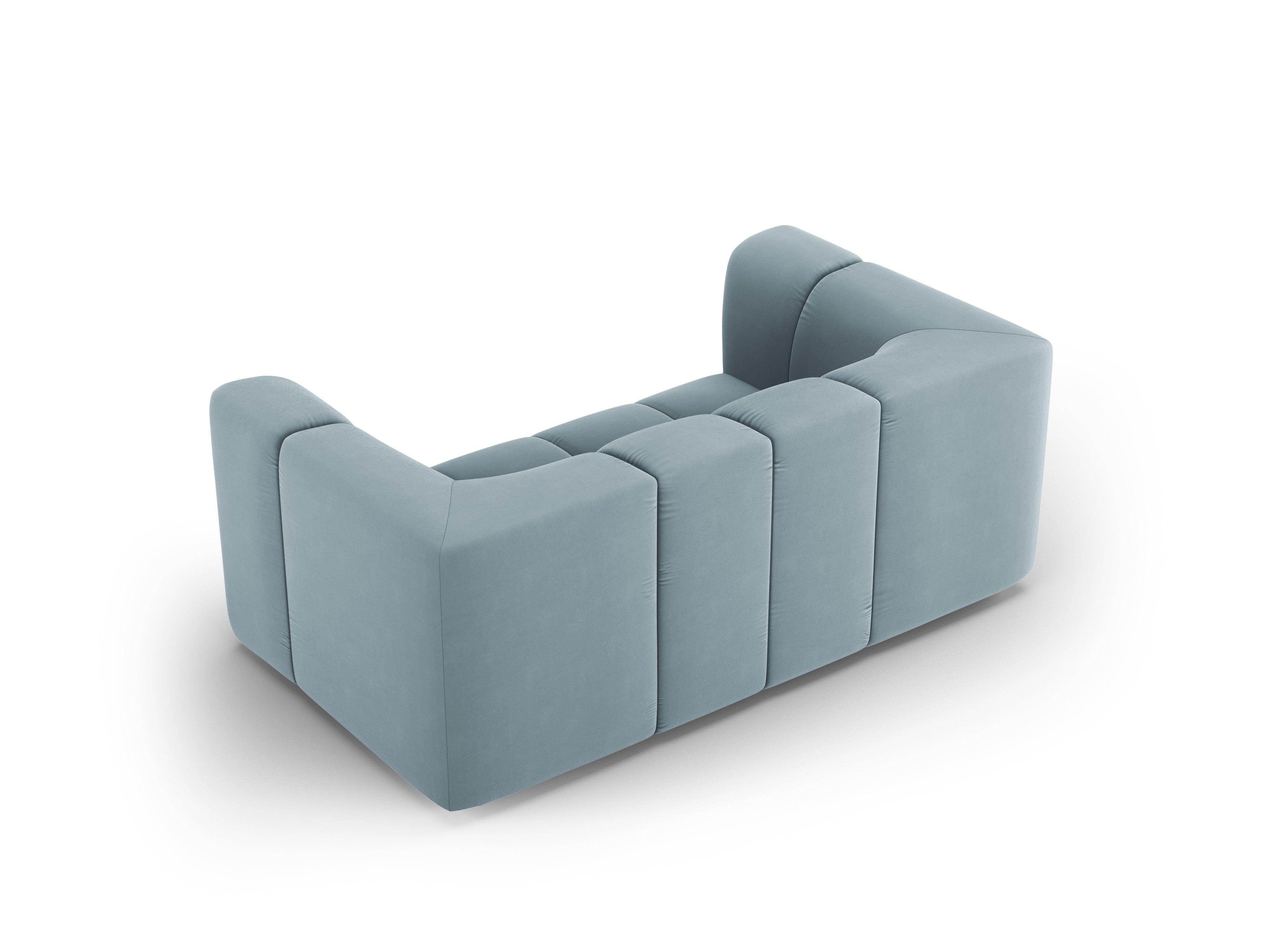 Velvet 2 seater sofa FRANCESCA light blue Milo Casa Eye on Design