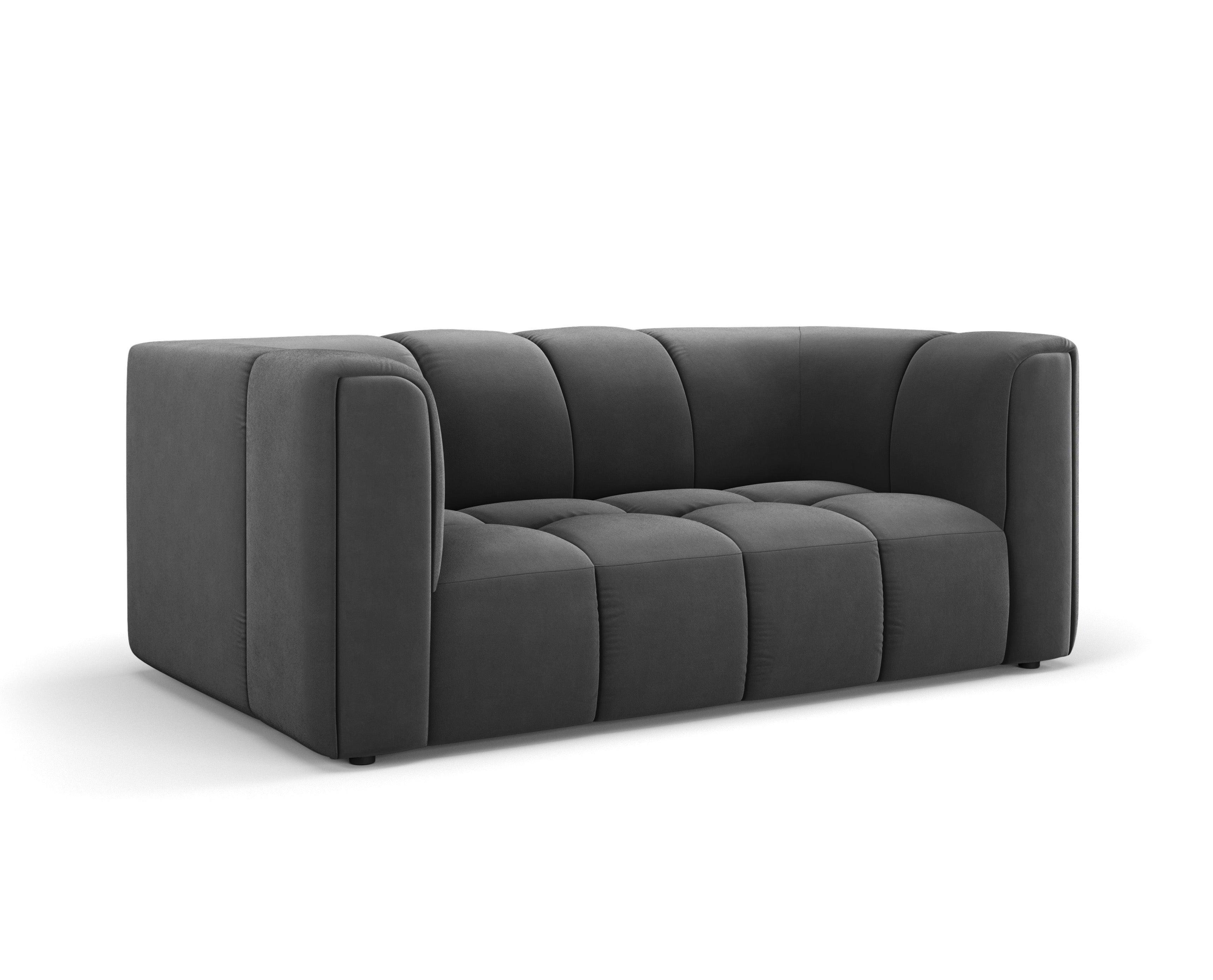 Velvet 2-seater sofa FRANCESCA grey Milo Casa Eye on Design