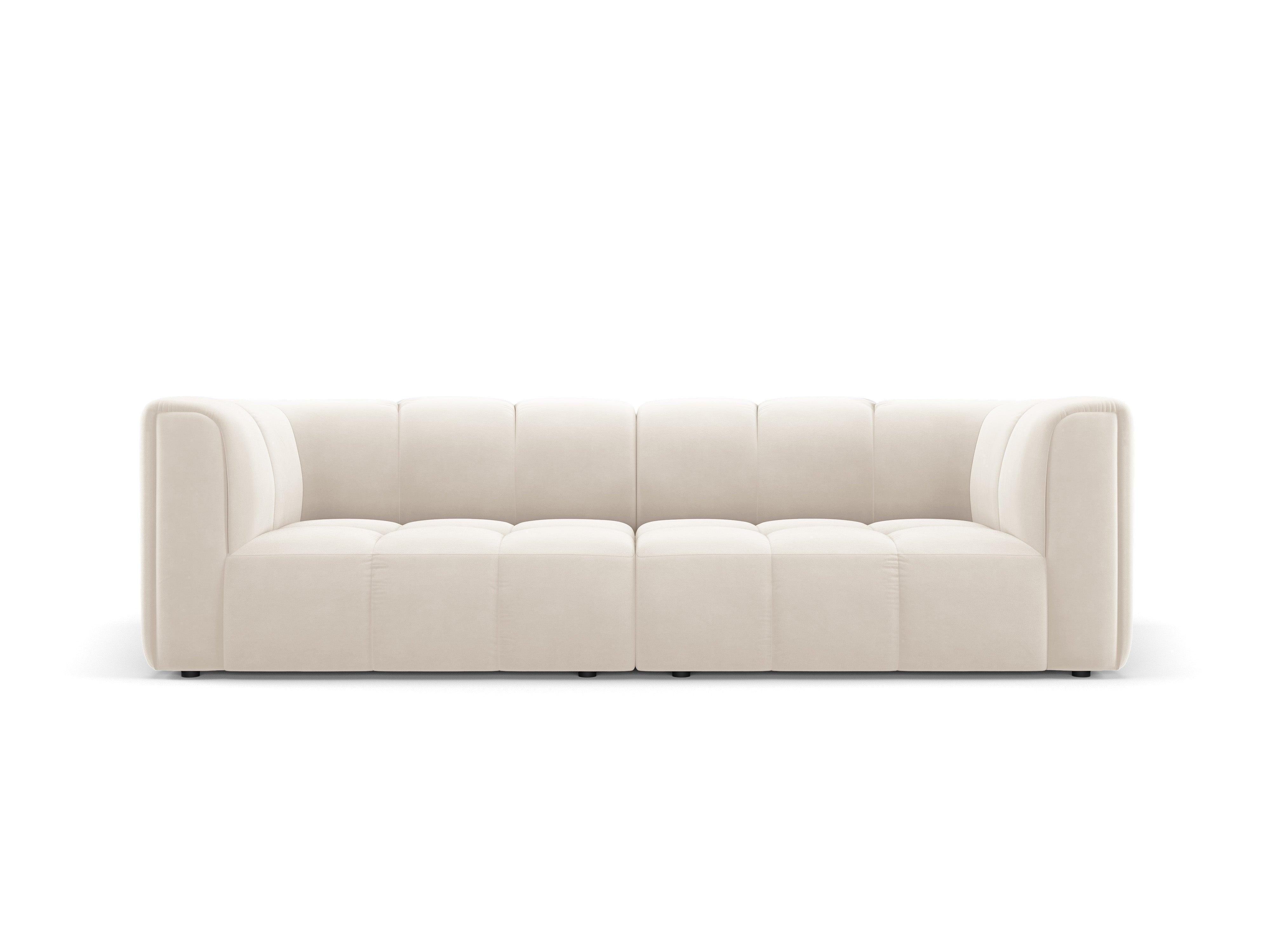 Velvet 3 seater sofa FRANCESCA light beige Milo Casa Eye on Design