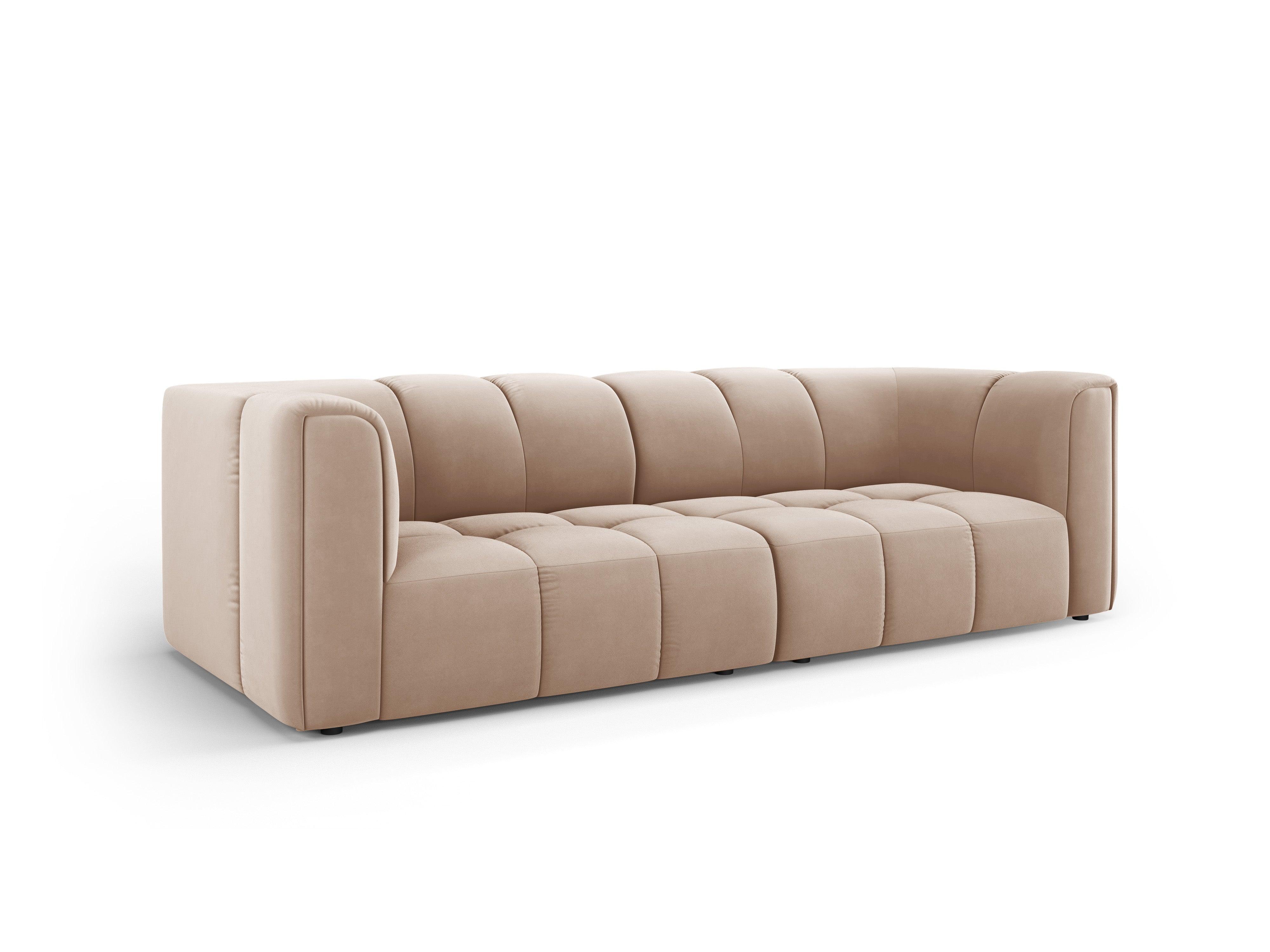 Velvet 3 seater sofa FRANCESCA beige Milo Casa Eye on Design