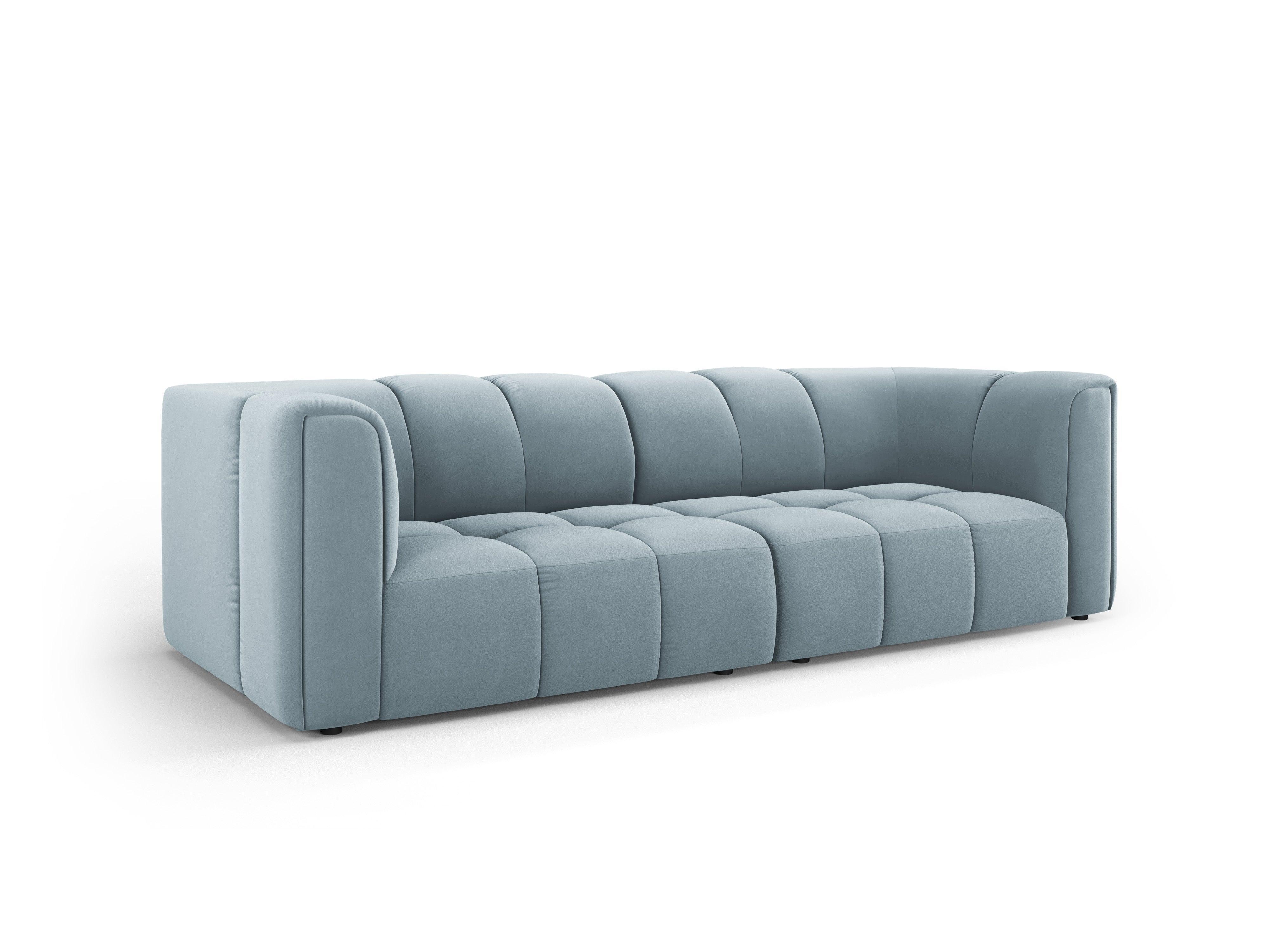 Velvet 3 seater sofa FRANCESCA light blue Milo Casa Eye on Design