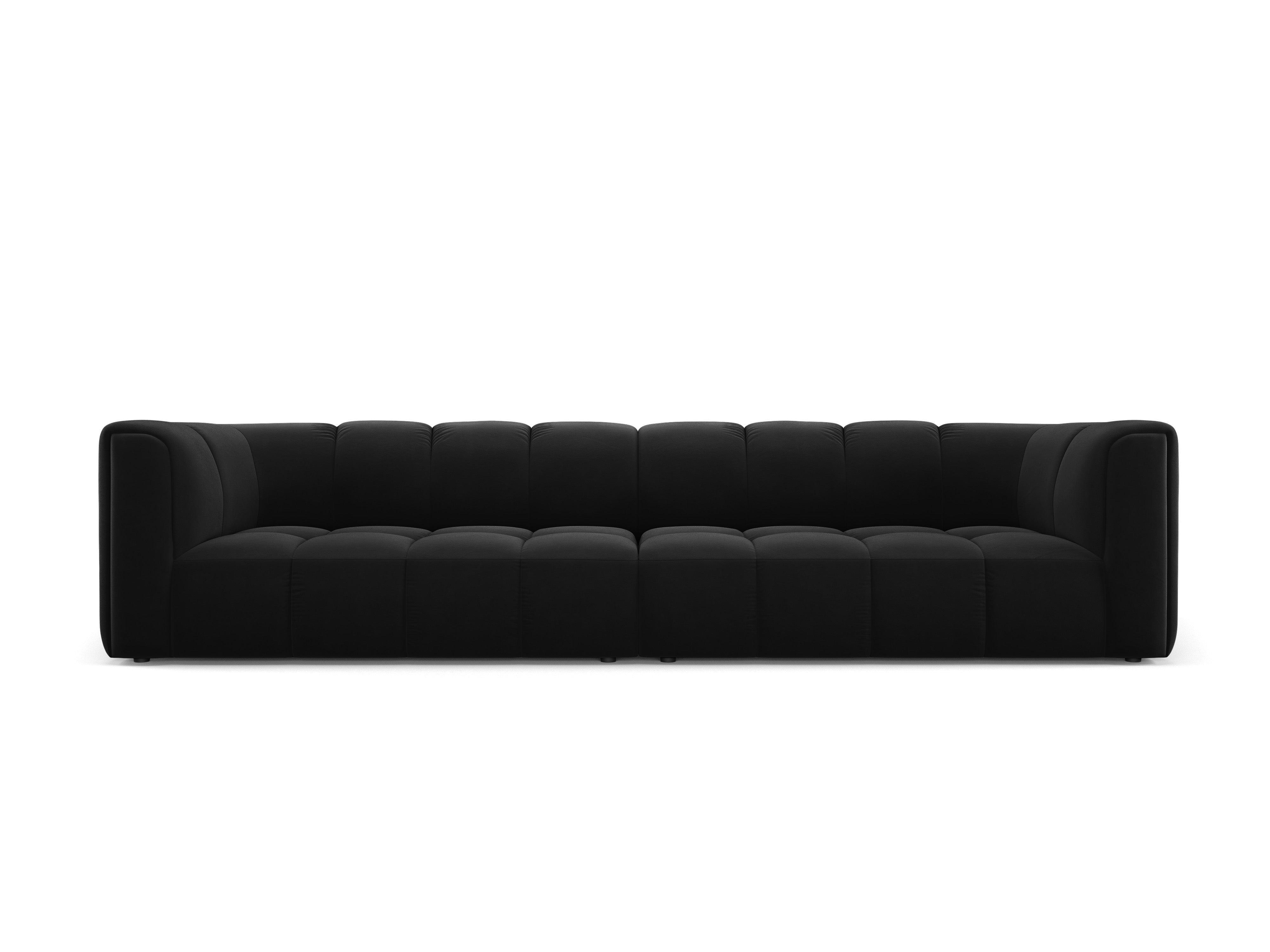 Velvet 4 seater sofa FRANCESCA black Milo Casa Eye on Design