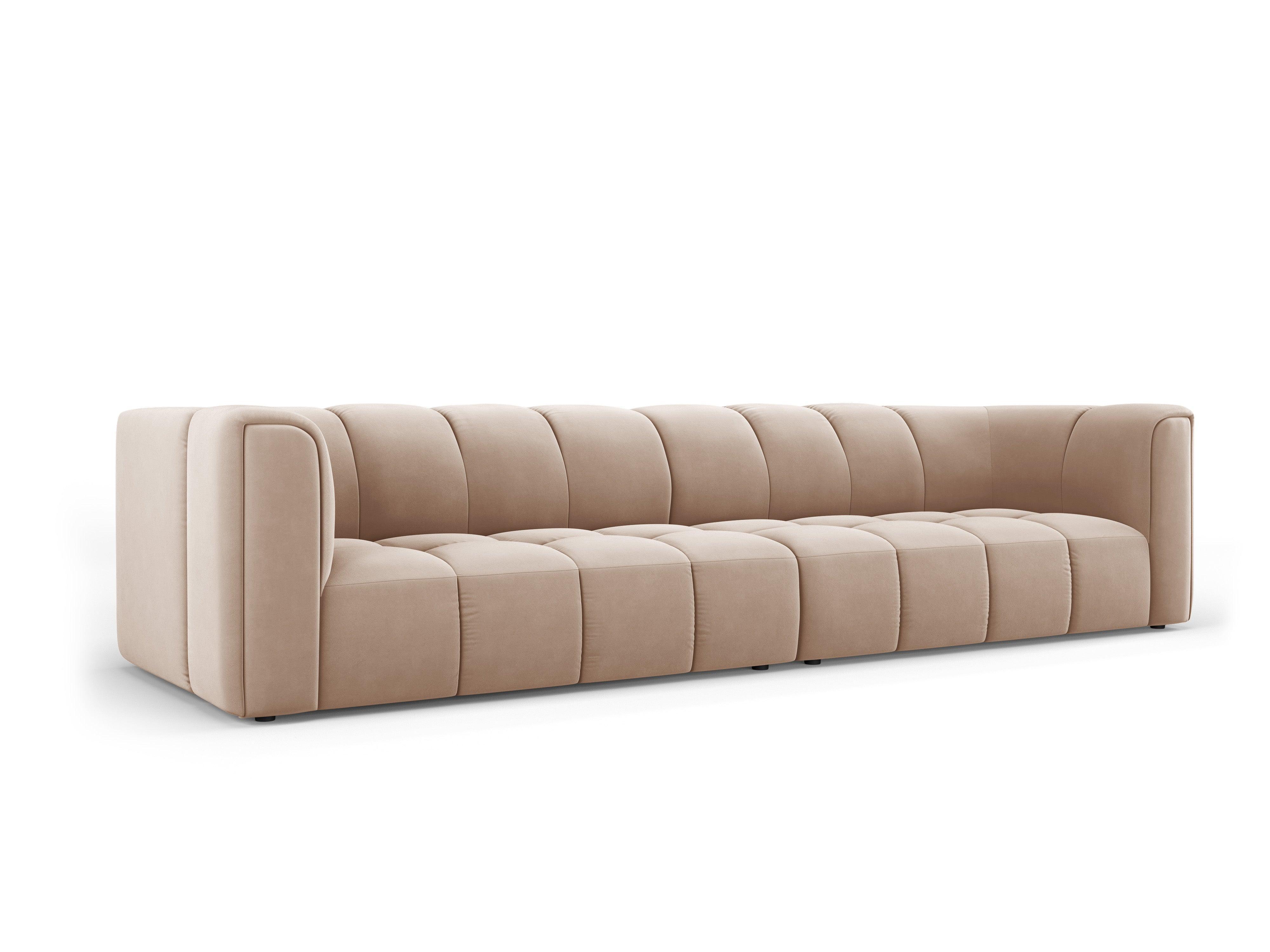 Velvet 4-seater sofa FRANCESCA beige Milo Casa Eye on Design