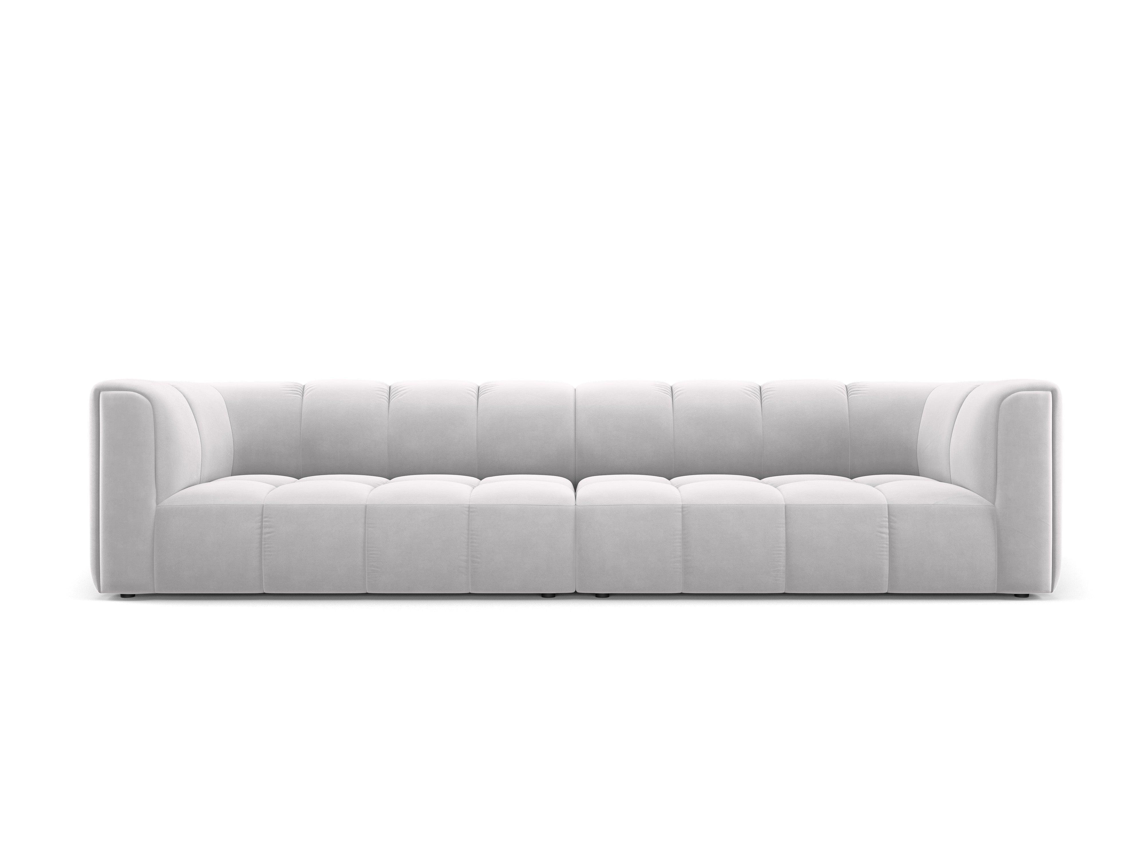 Velvet 4-seater sofa FRANCESCA silver Milo Casa Eye on Design