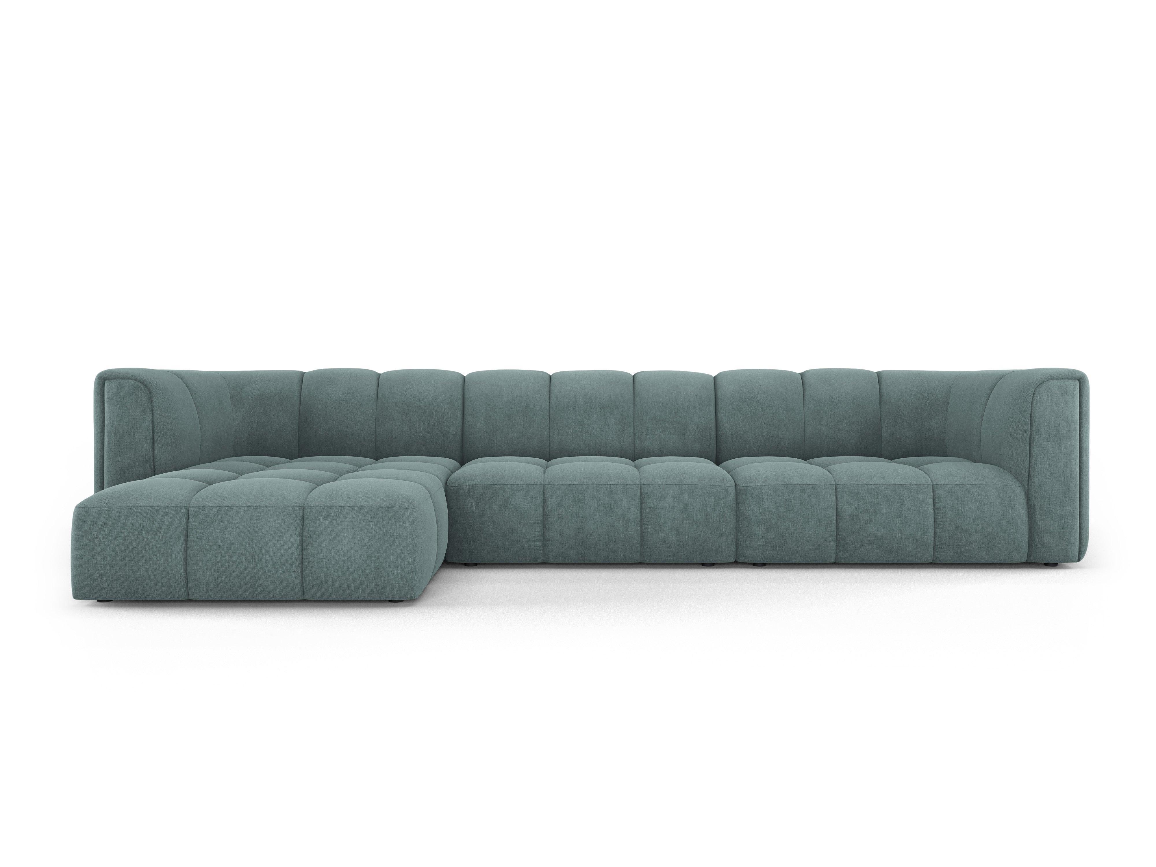 FRANCESCA 5-seater left sofa bed sea green chenille Milo Casa Eye on Design