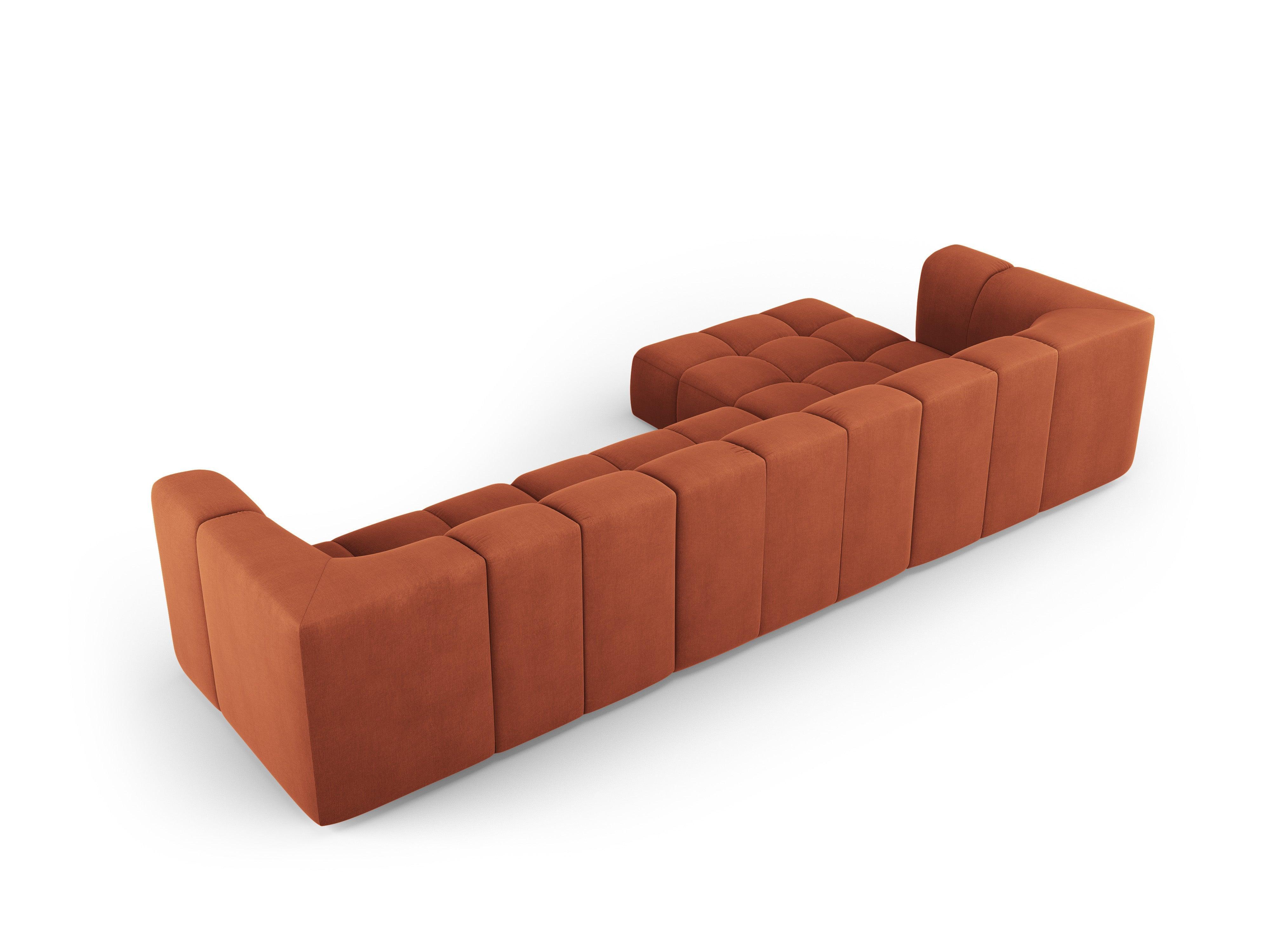 Corner sofa 5 seater left FRANCESCA terracotta chenille Milo Casa Eye on Design