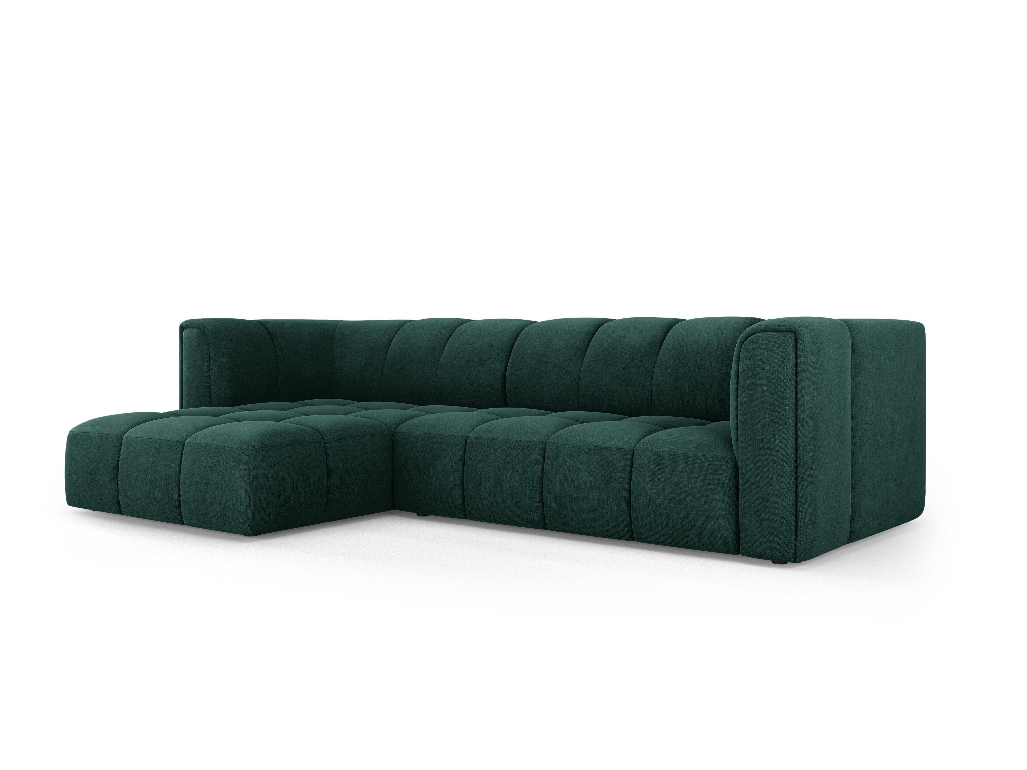 3-seater sofa bed left FRANCESCA bottle green chenille Milo Casa Eye on Design