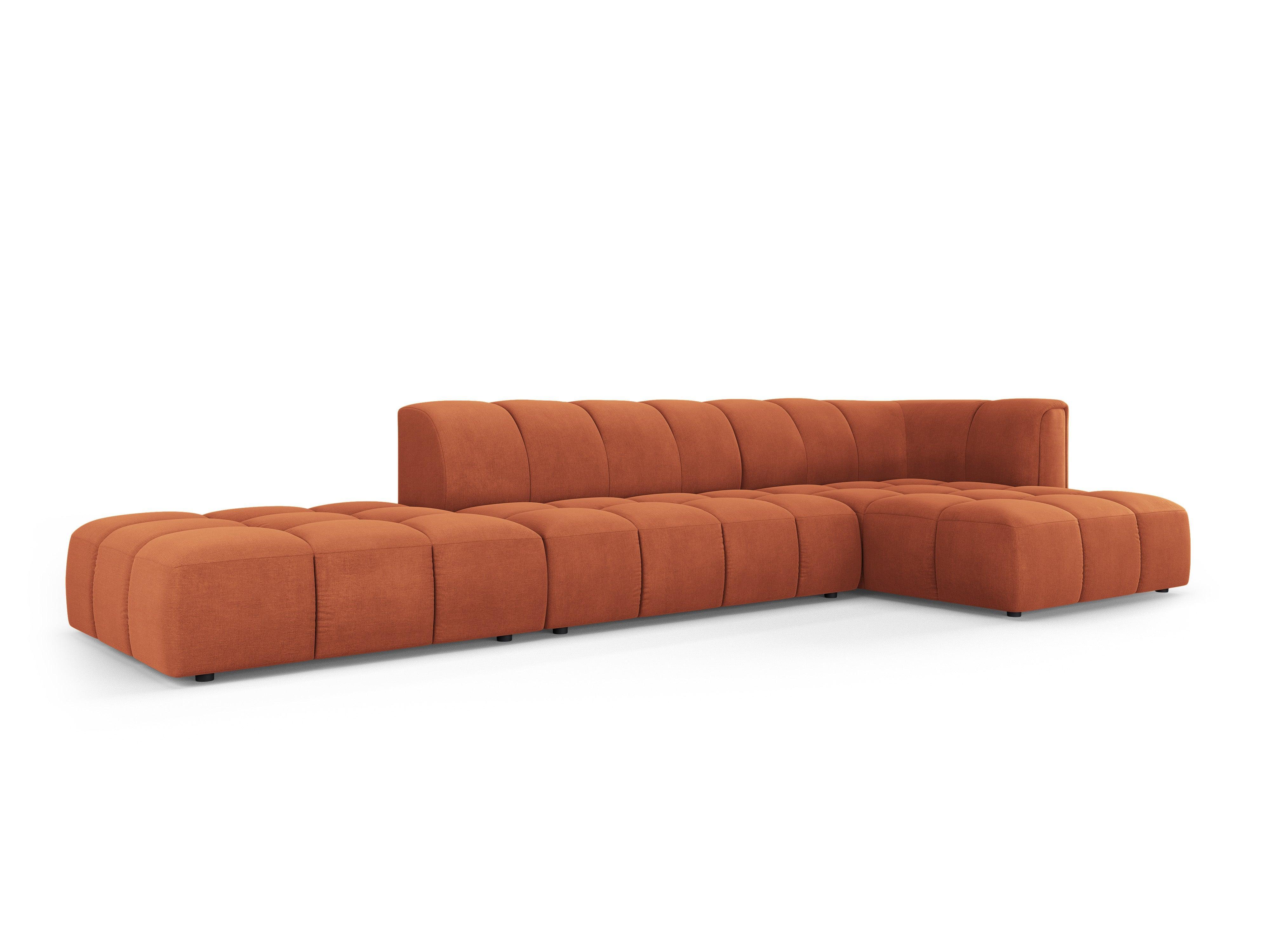 Corner sofa 5 seater right side open FRANCESCA terracotta chenille Milo Casa Eye on Design