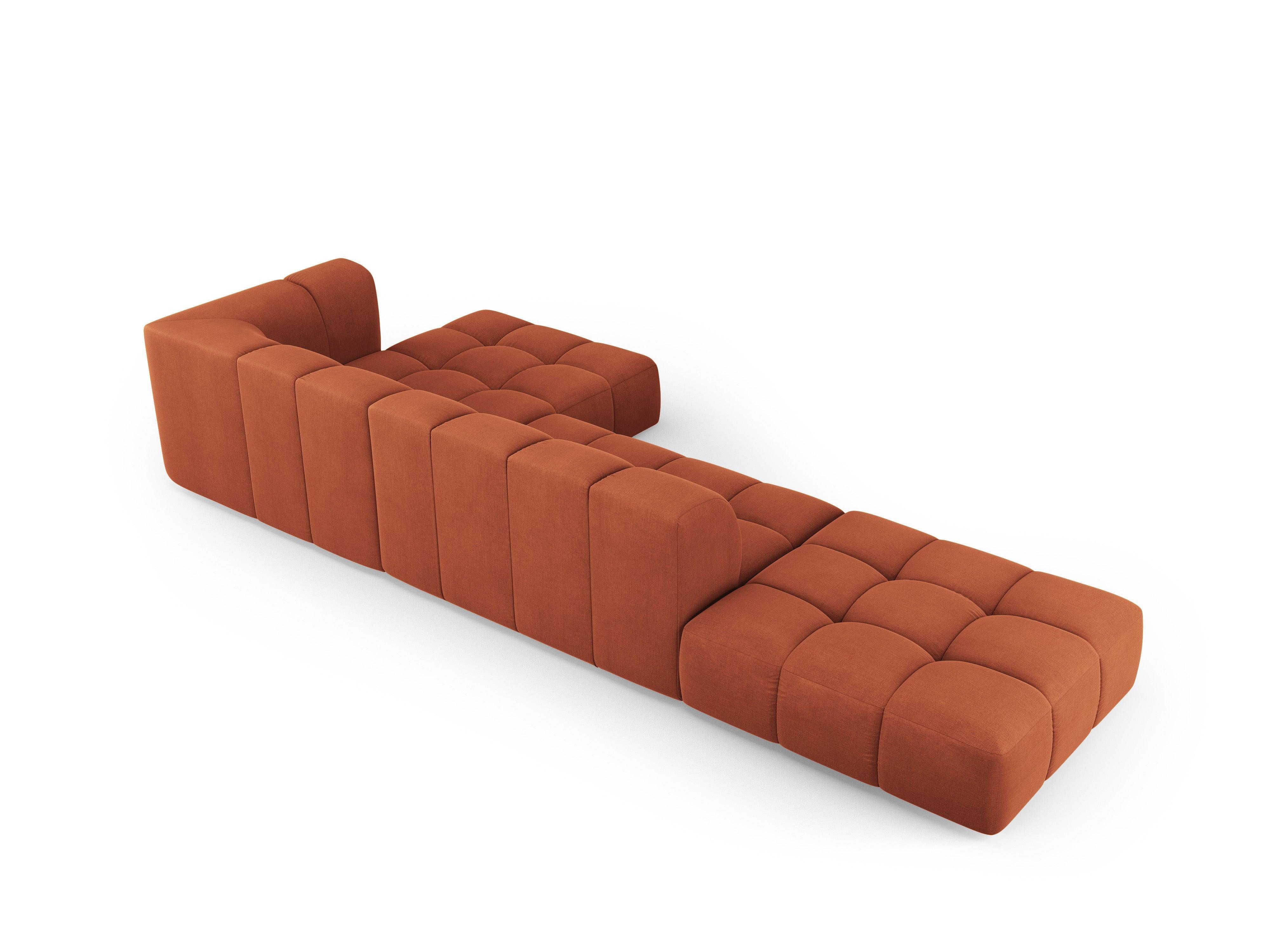 Corner sofa 5 seater right side open FRANCESCA terracotta chenille Milo Casa Eye on Design