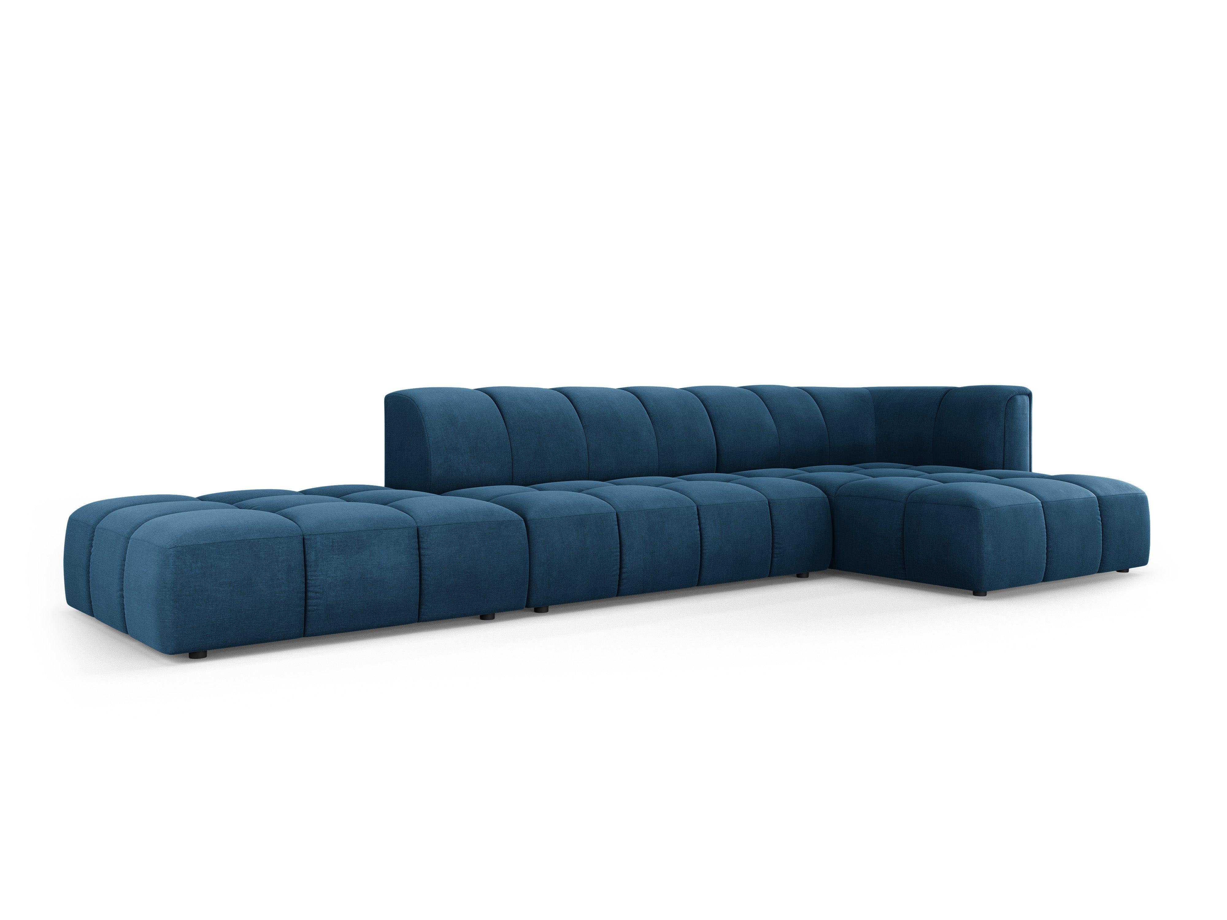 FRANCESCA 5-seater right side open sofa royal blue chenille Milo Casa Eye on Design