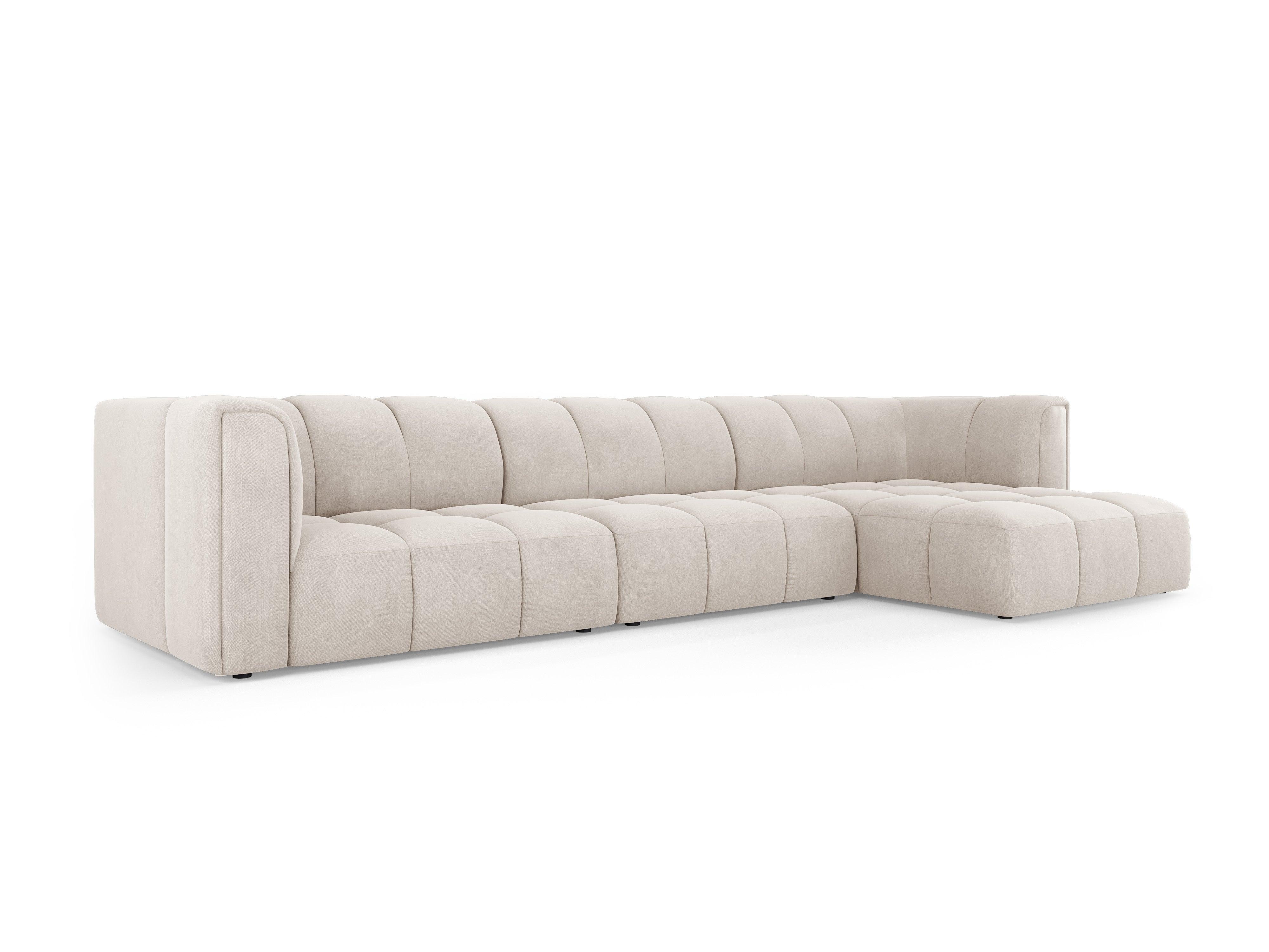 Corner sofa 5 seater right side FRANCESCA beige chenille Milo Casa Eye on Design