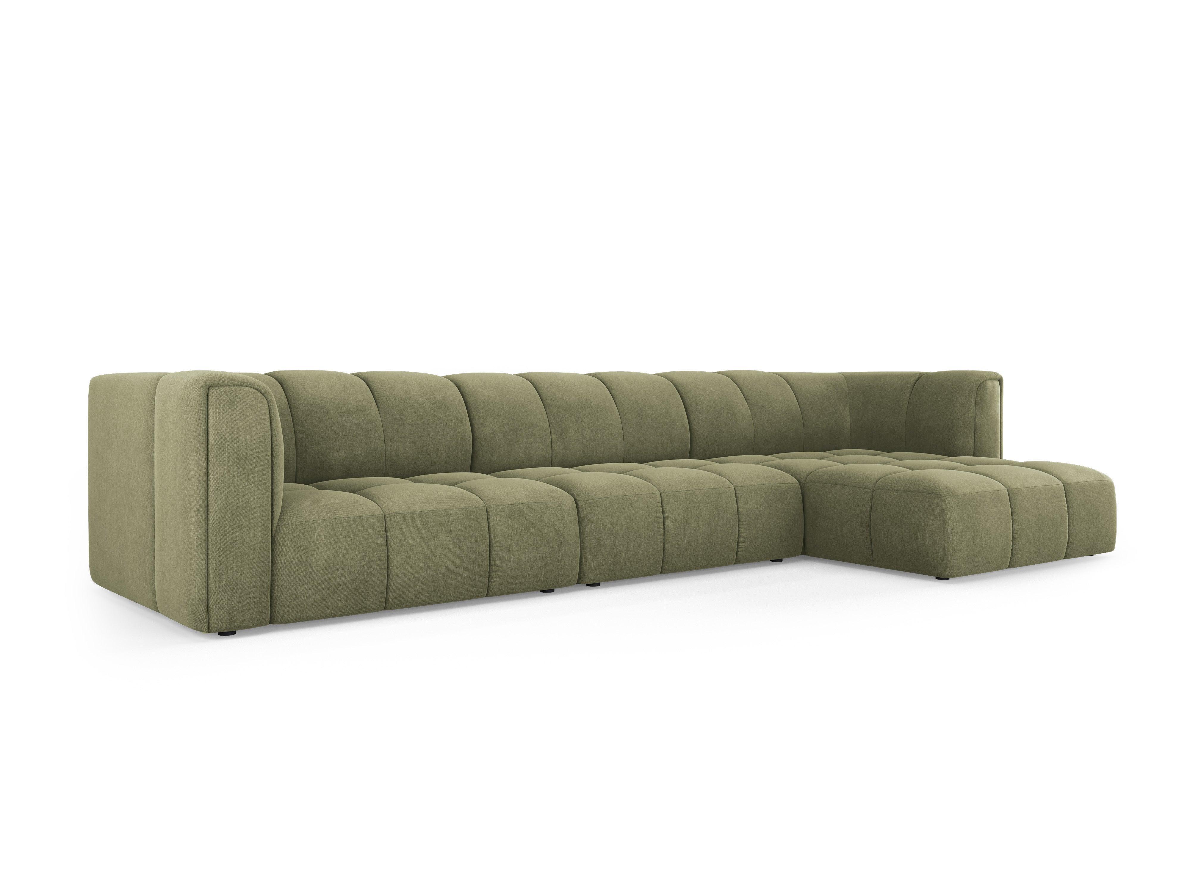 FRANCESCA 5 seater right side corner sofa light green chenille Milo Casa Eye on Design