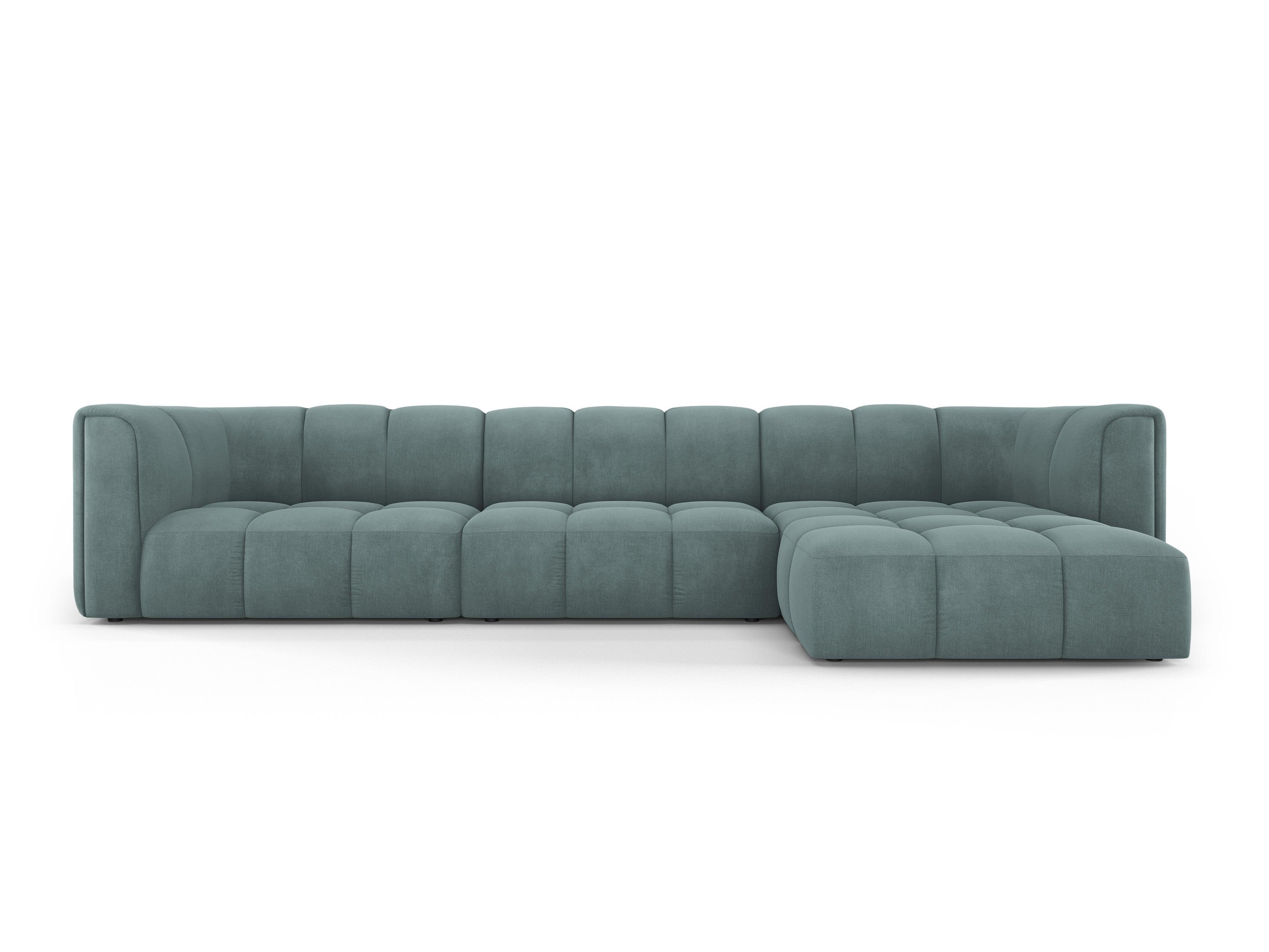 FRANCESCA 5-seater right-hand corner sofa sea green chenille Milo Casa Eye on Design