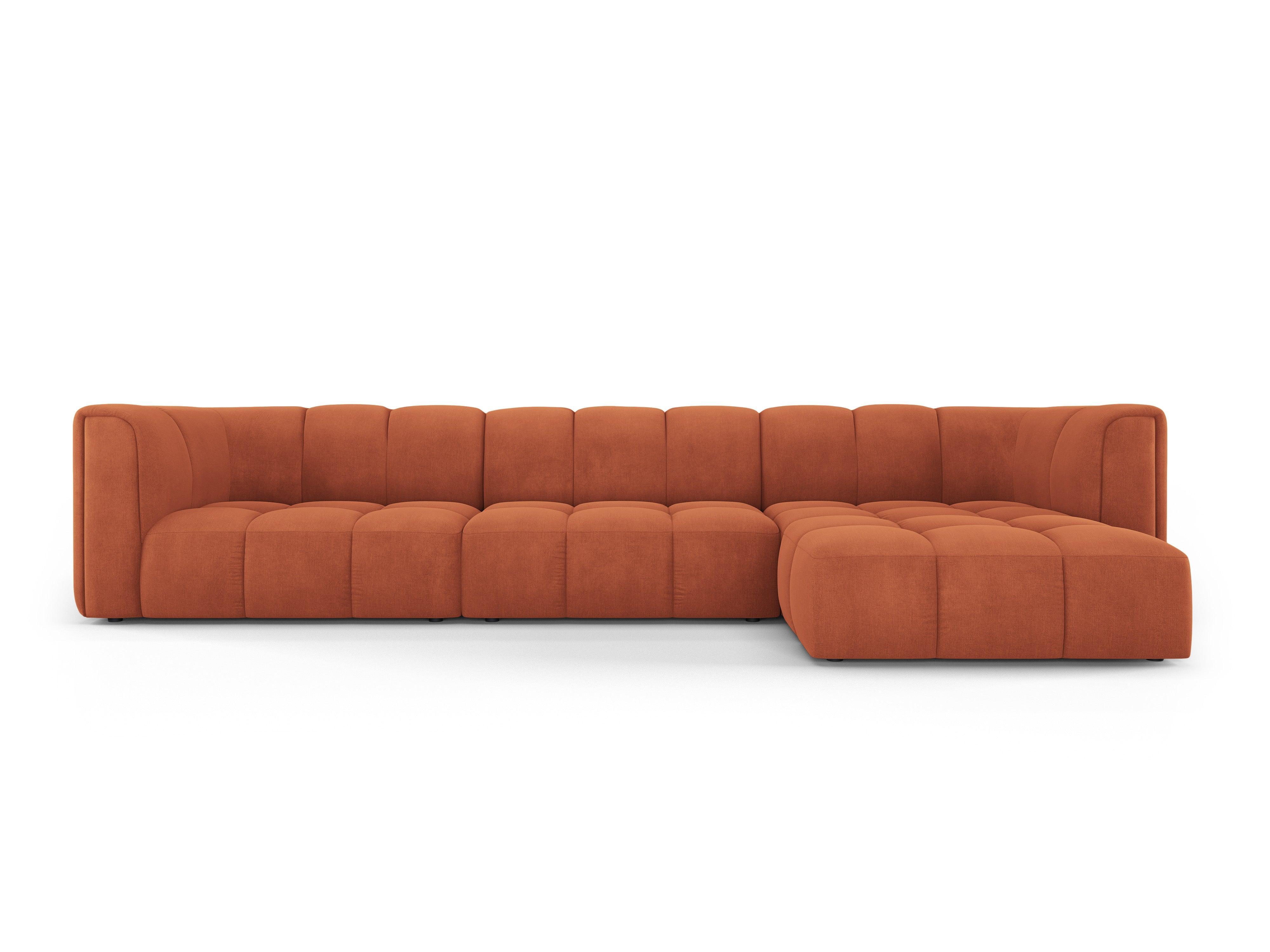 Corner sofa 5 seater right side FRANCESCA terracotta chenille Milo Casa Eye on Design