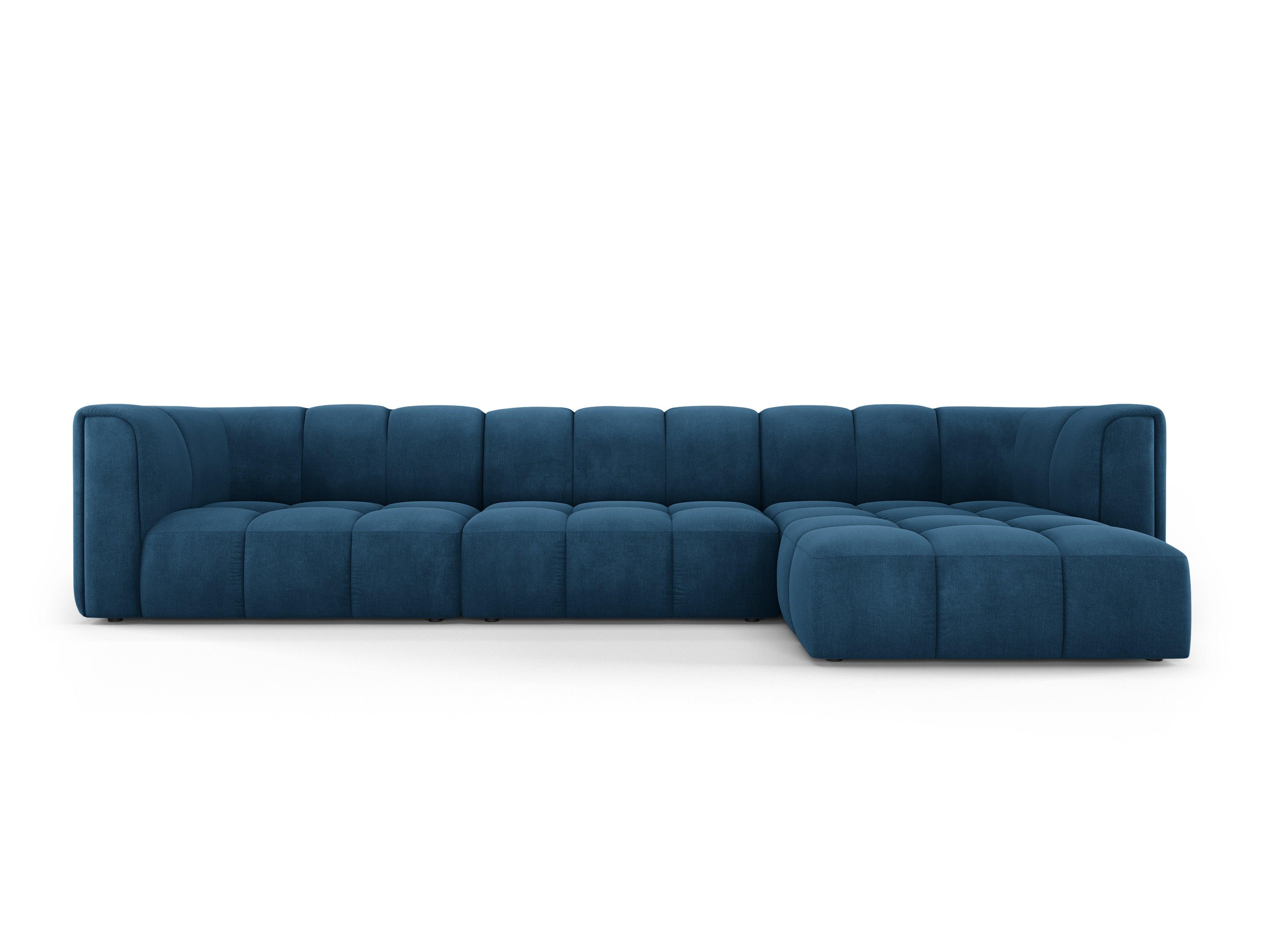 FRANCESCA 5-seater right-hand corner sofa royal blue chenille Milo Casa Eye on Design