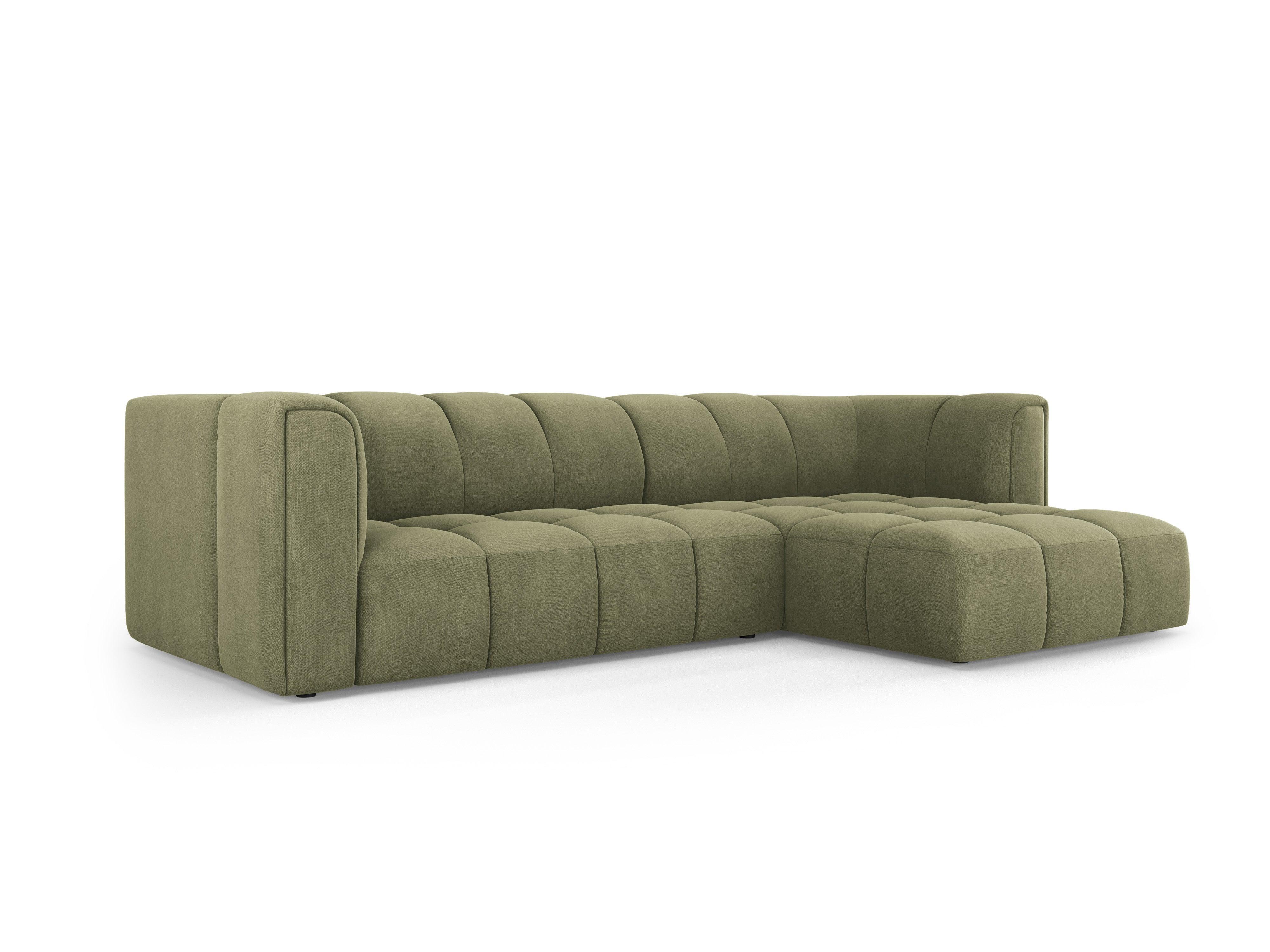 FRANCESCA 3-seater right-side corner sofa light green chenille Milo Casa Eye on Design