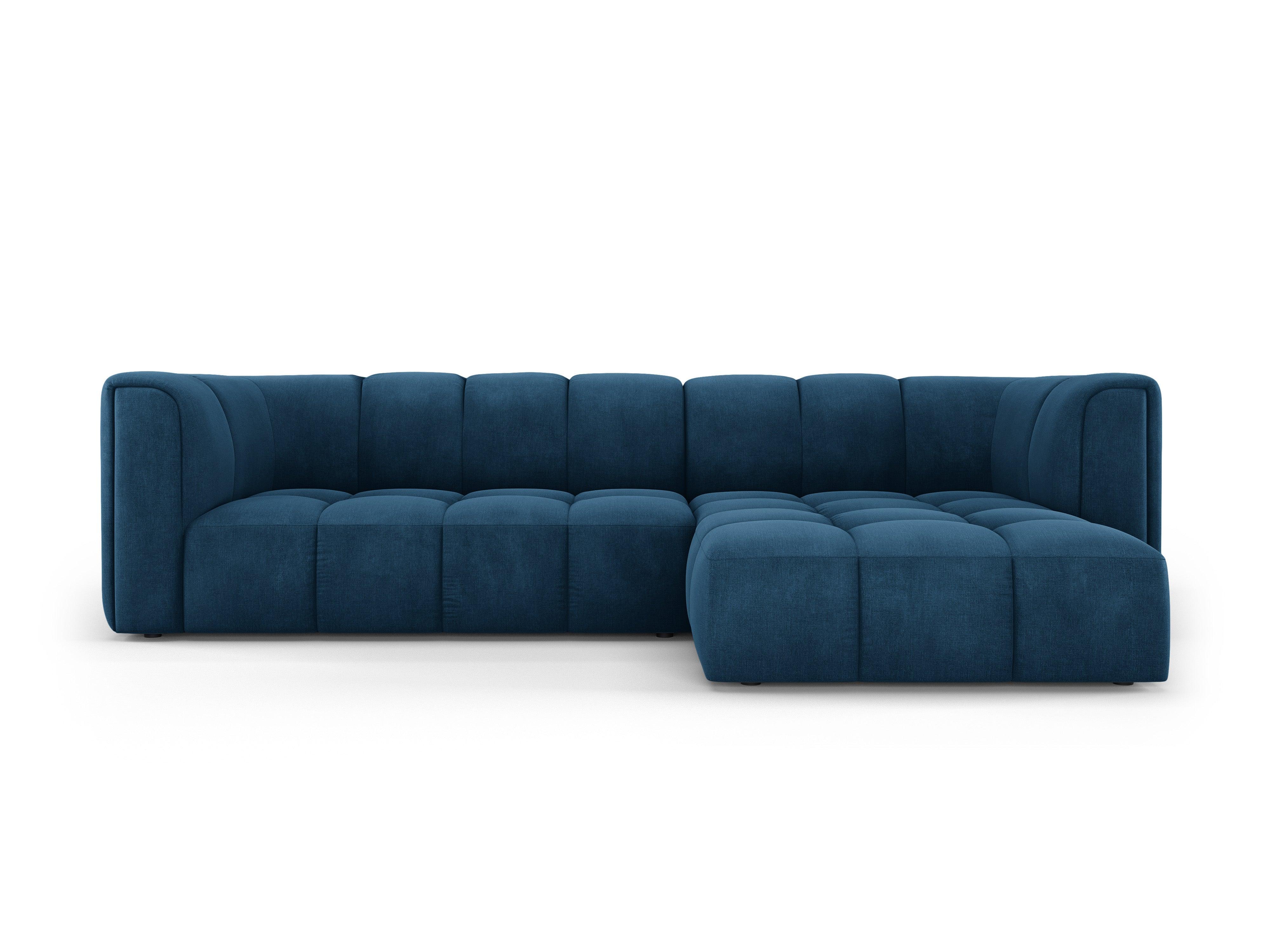 FRANCESCA 3-seater right-hand corner sofa royal blue chenille Milo Casa Eye on Design