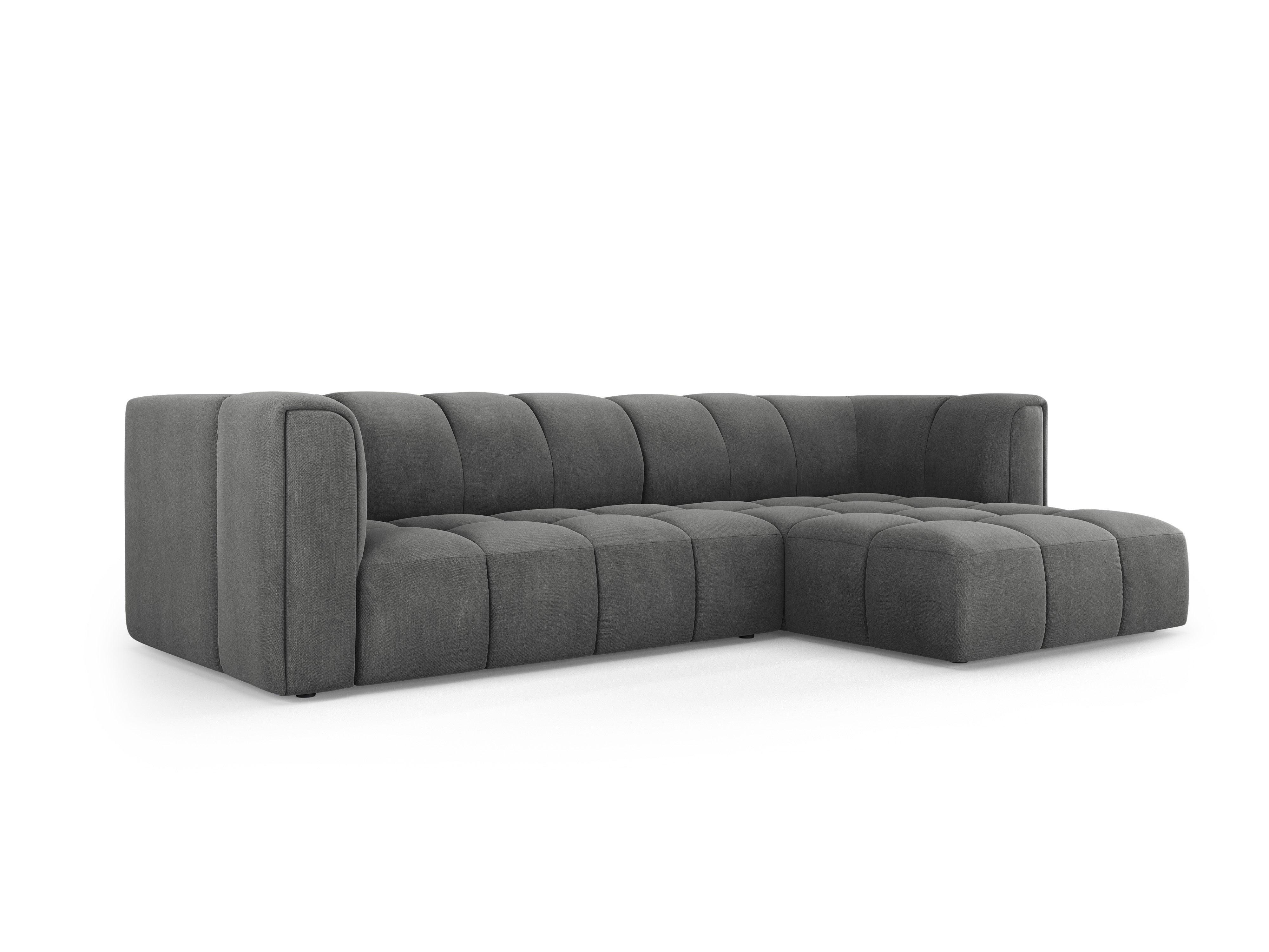 3-seater right-hand corner sofa FRANCESCA dark grey chenille Milo Casa Eye on Design