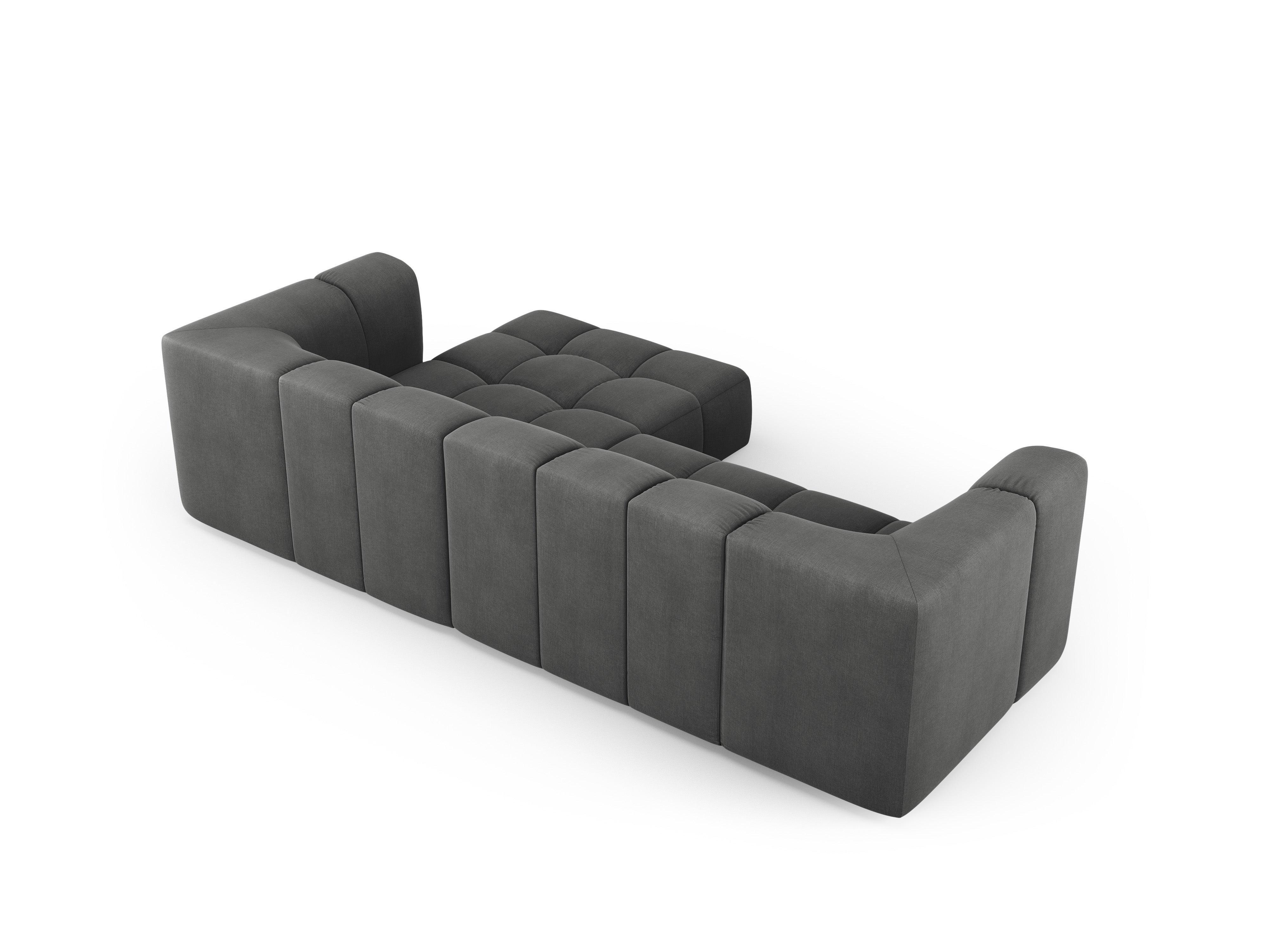 3-seater right-hand corner sofa FRANCESCA dark grey chenille Milo Casa Eye on Design