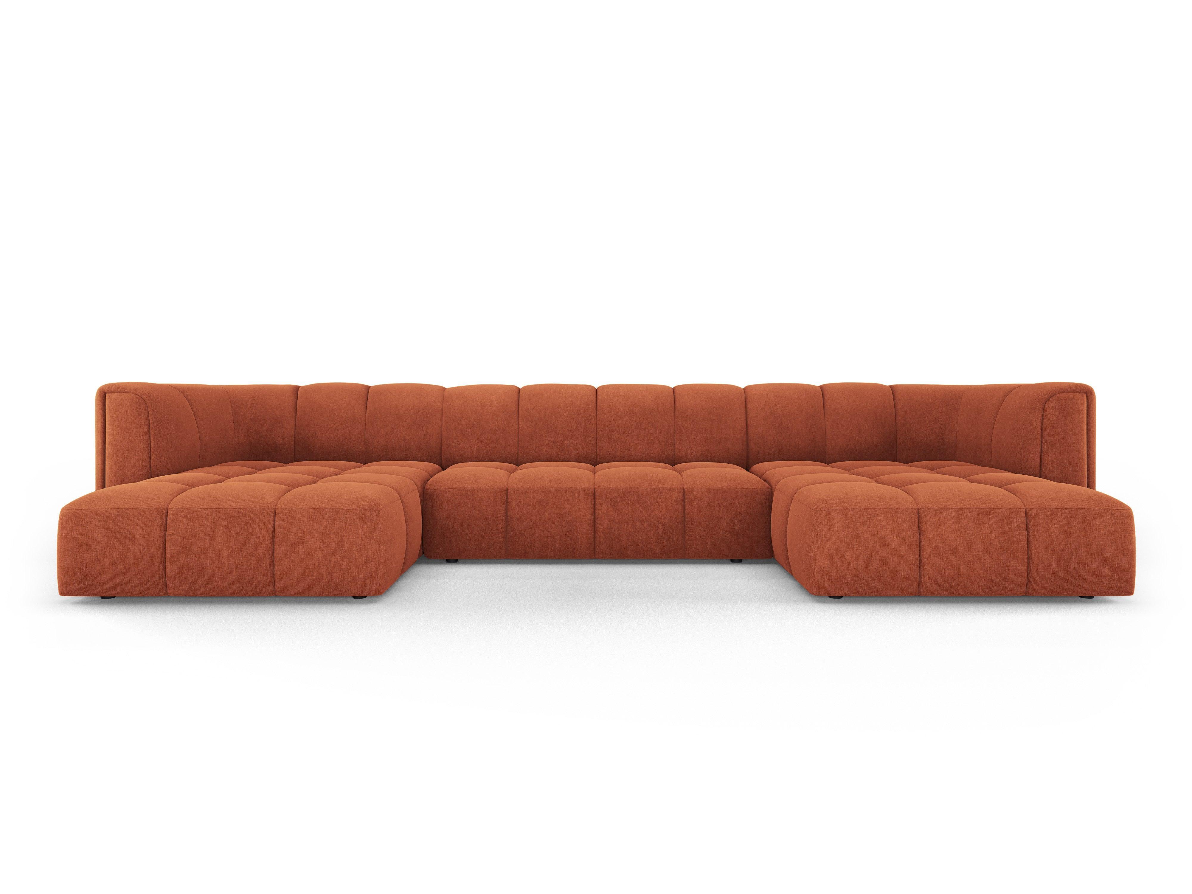 Panoramic sofa FRANCESCA terracotta chenille Milo Casa Eye on Design