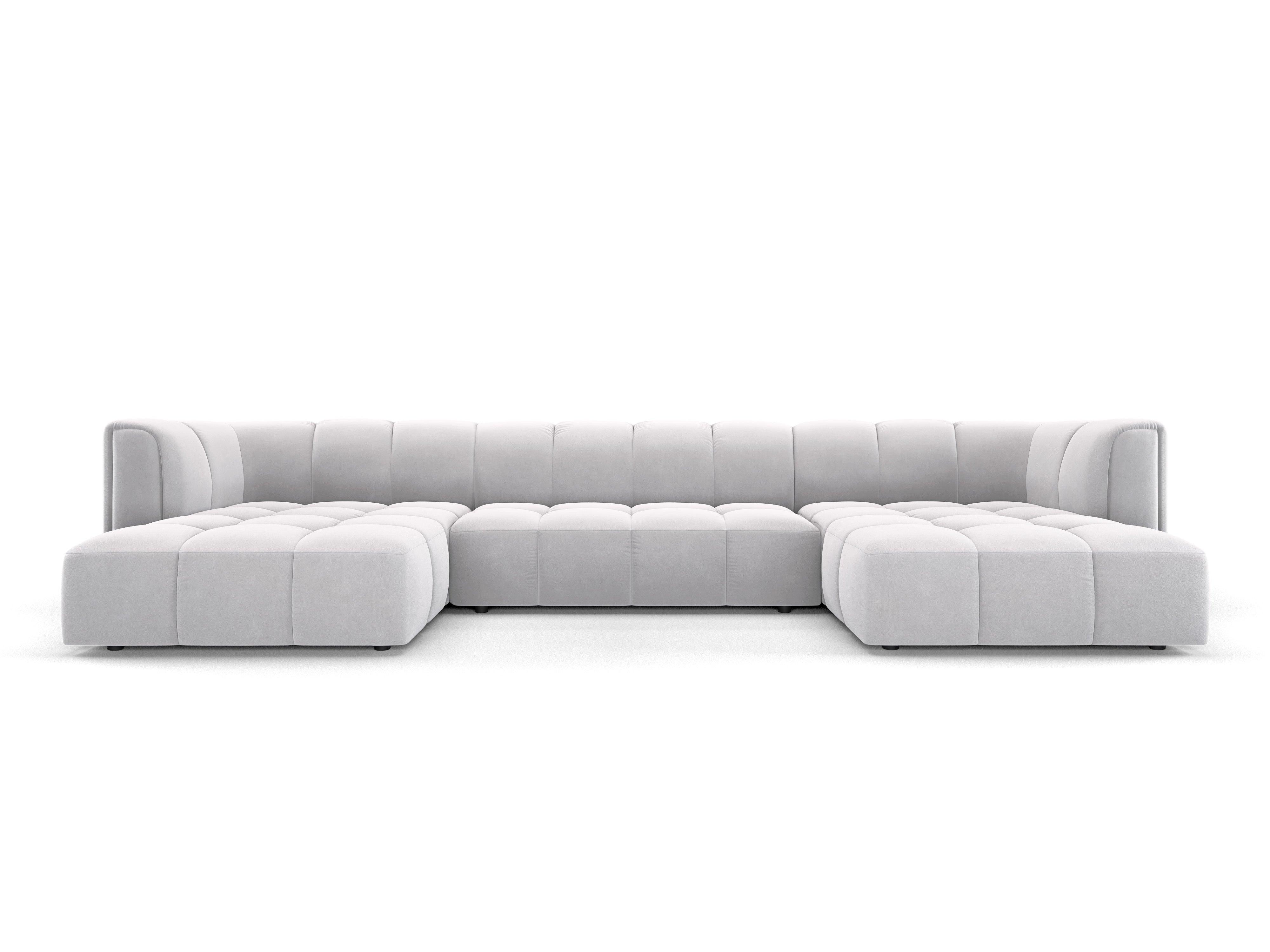 Panoramic velvet sofa FRANCESCA silver Milo Casa Eye on Design