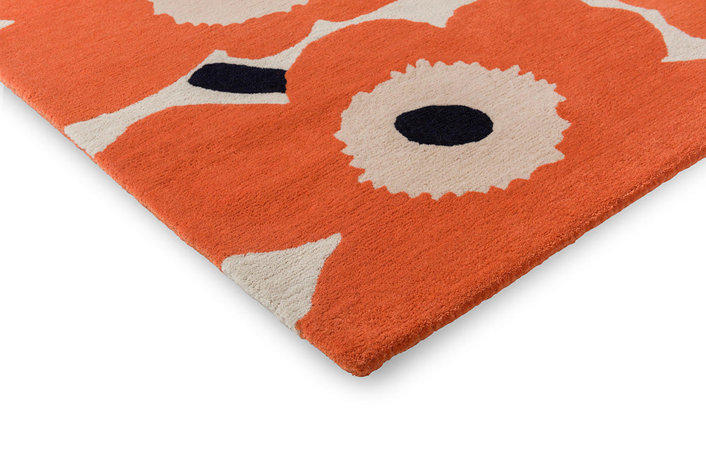 Wool rug Unique beige-orange