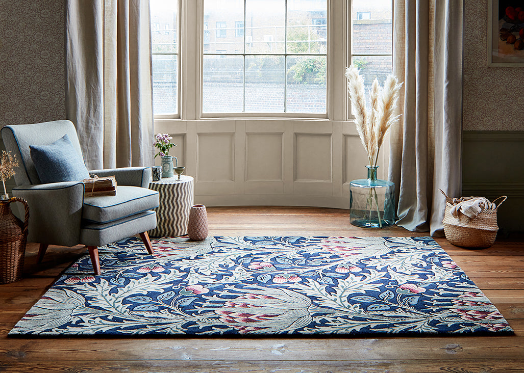 ARTICHOKE MINERAL Teppich beige-marineblau 