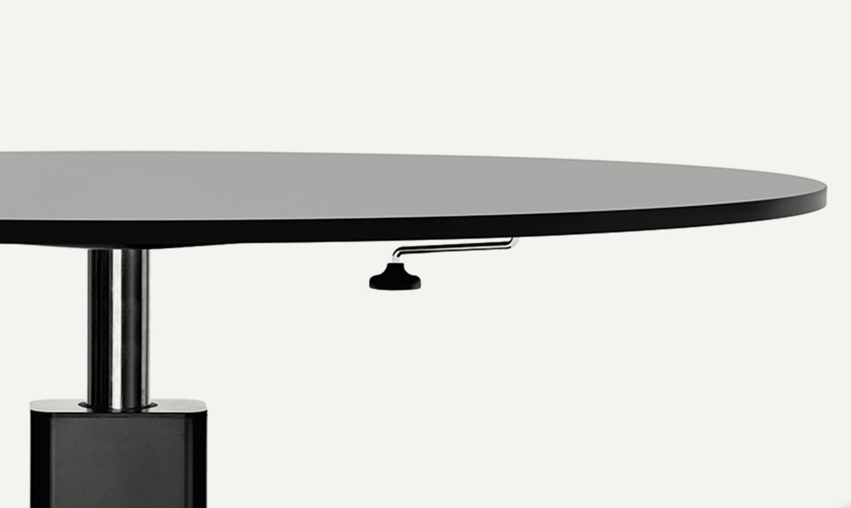 Runder höhenverstellbarer Tisch 360° schwarz