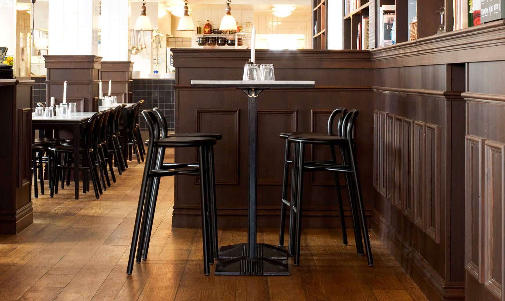 PIPE stool dark beech wood