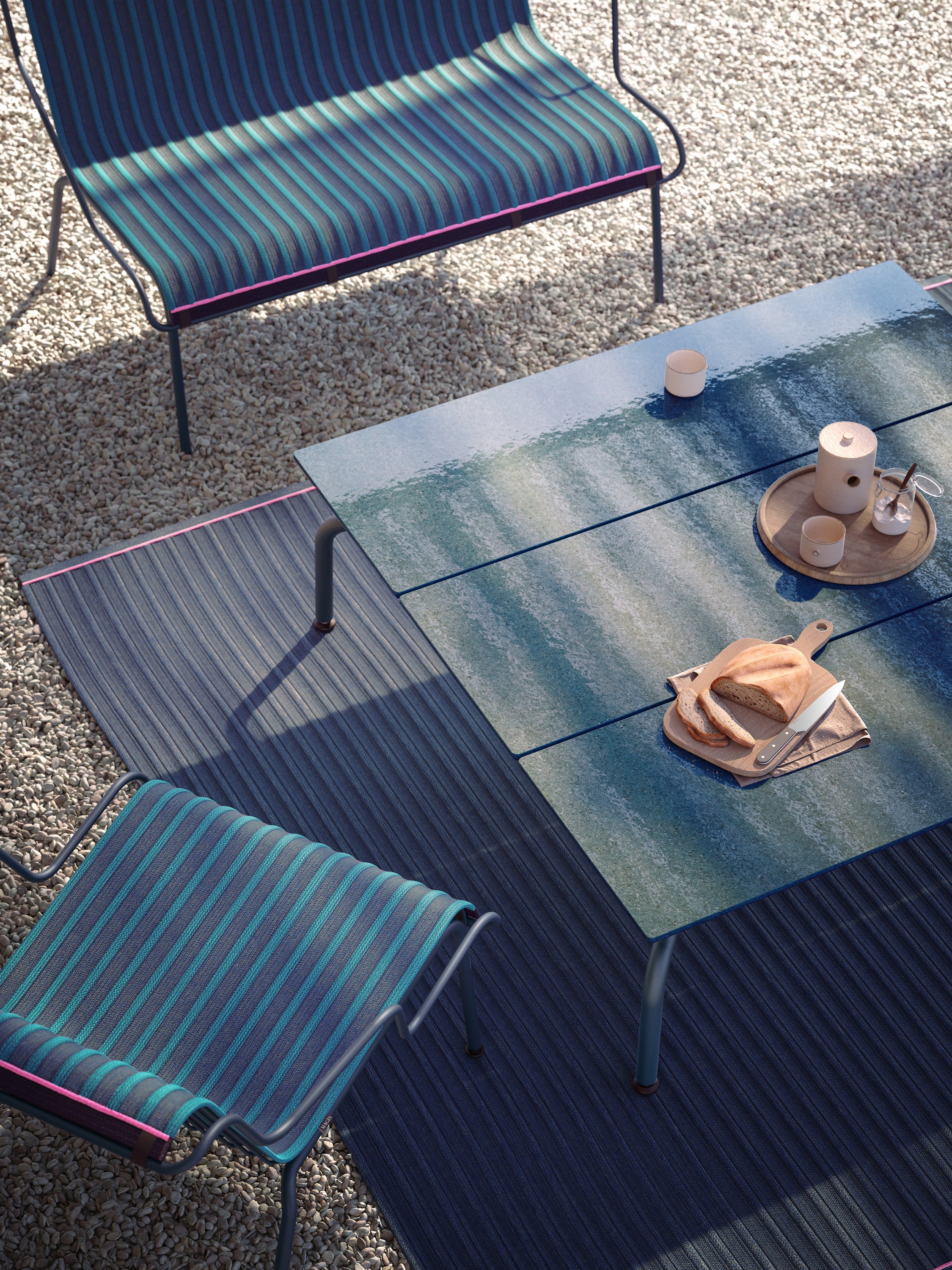 SOUTH garden bench blue