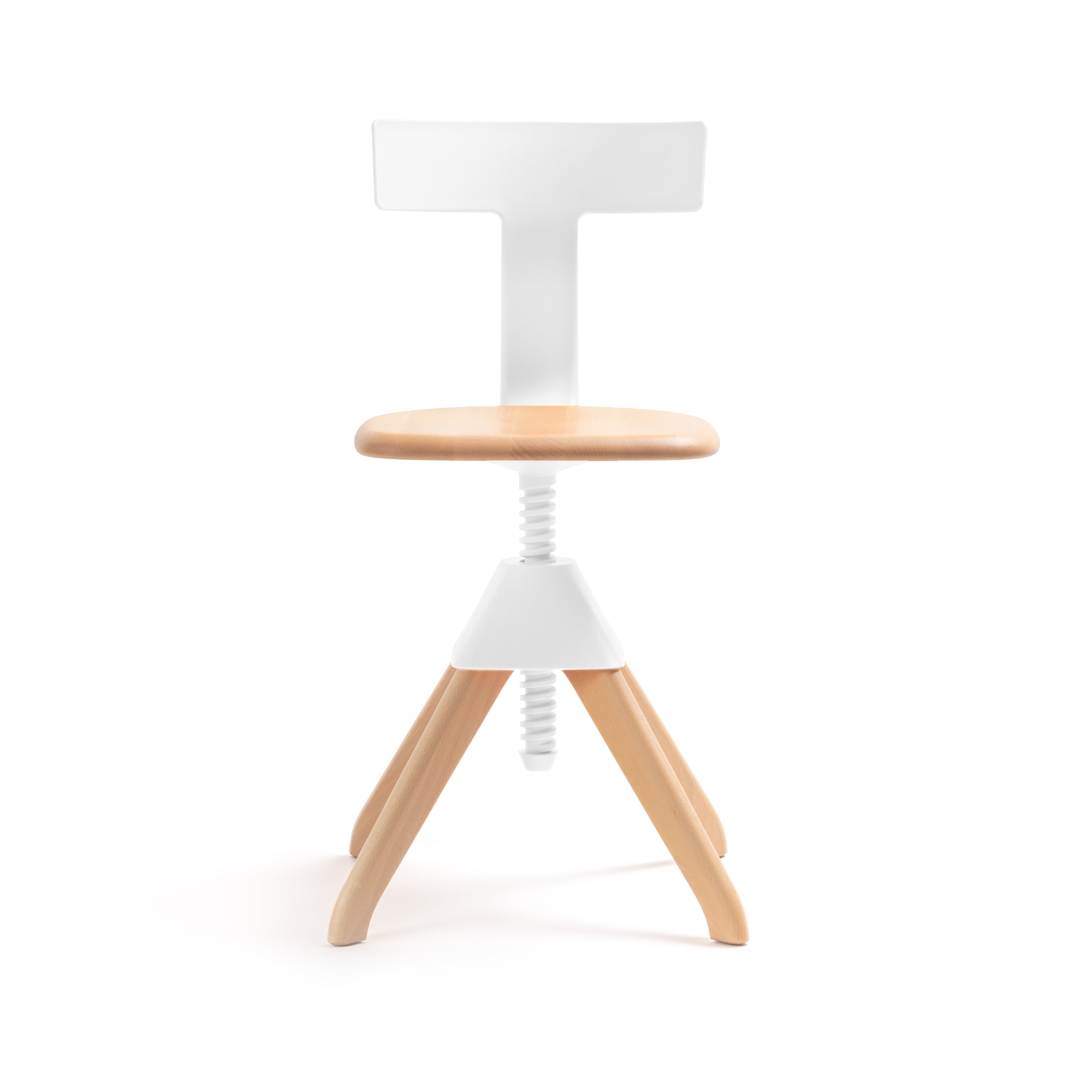TUFFY Chair - THE WILD BUNCH white with a beech base
