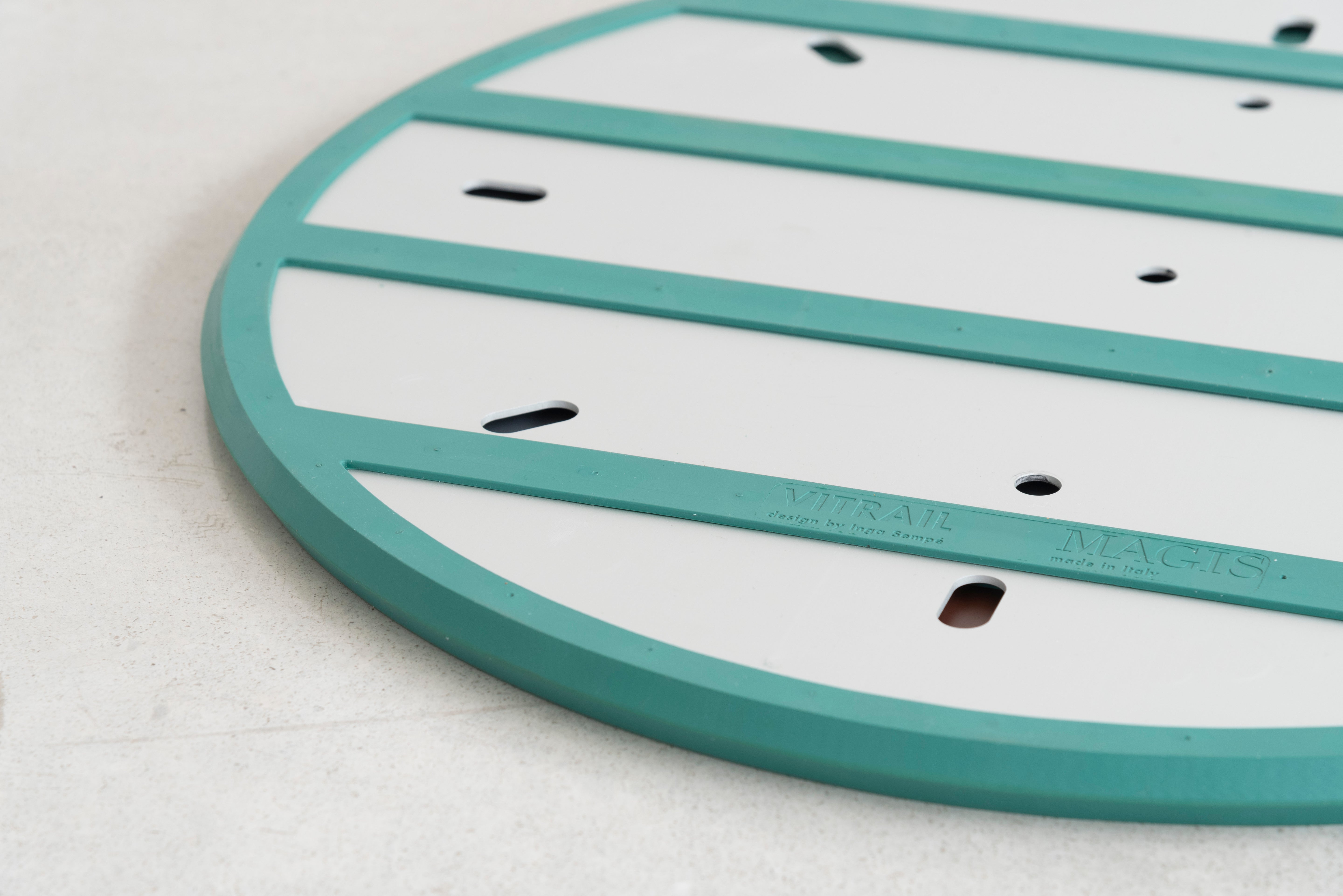 Round mirror VITRAIL green frame