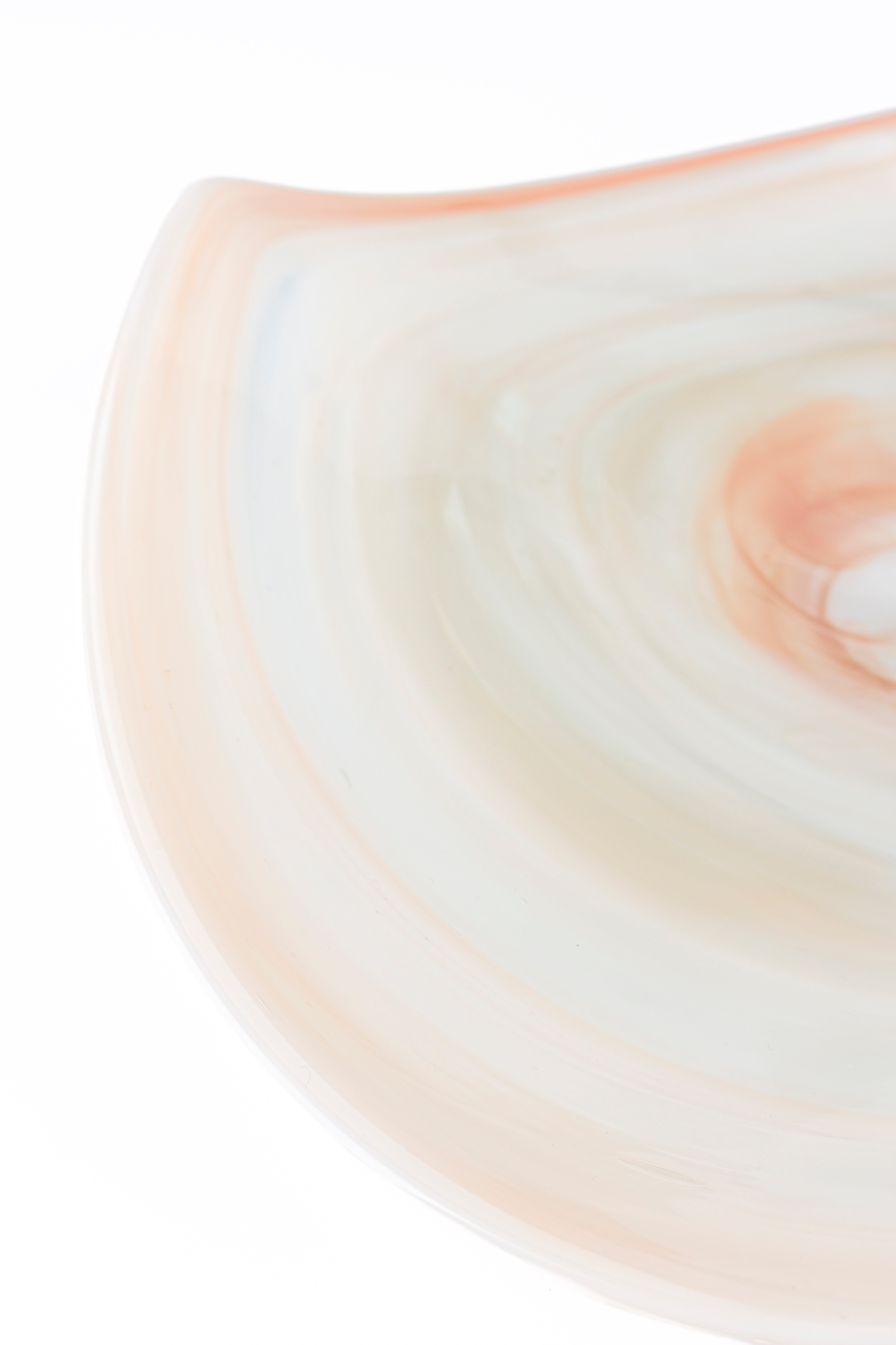 Glass bowl MARIA white with pink