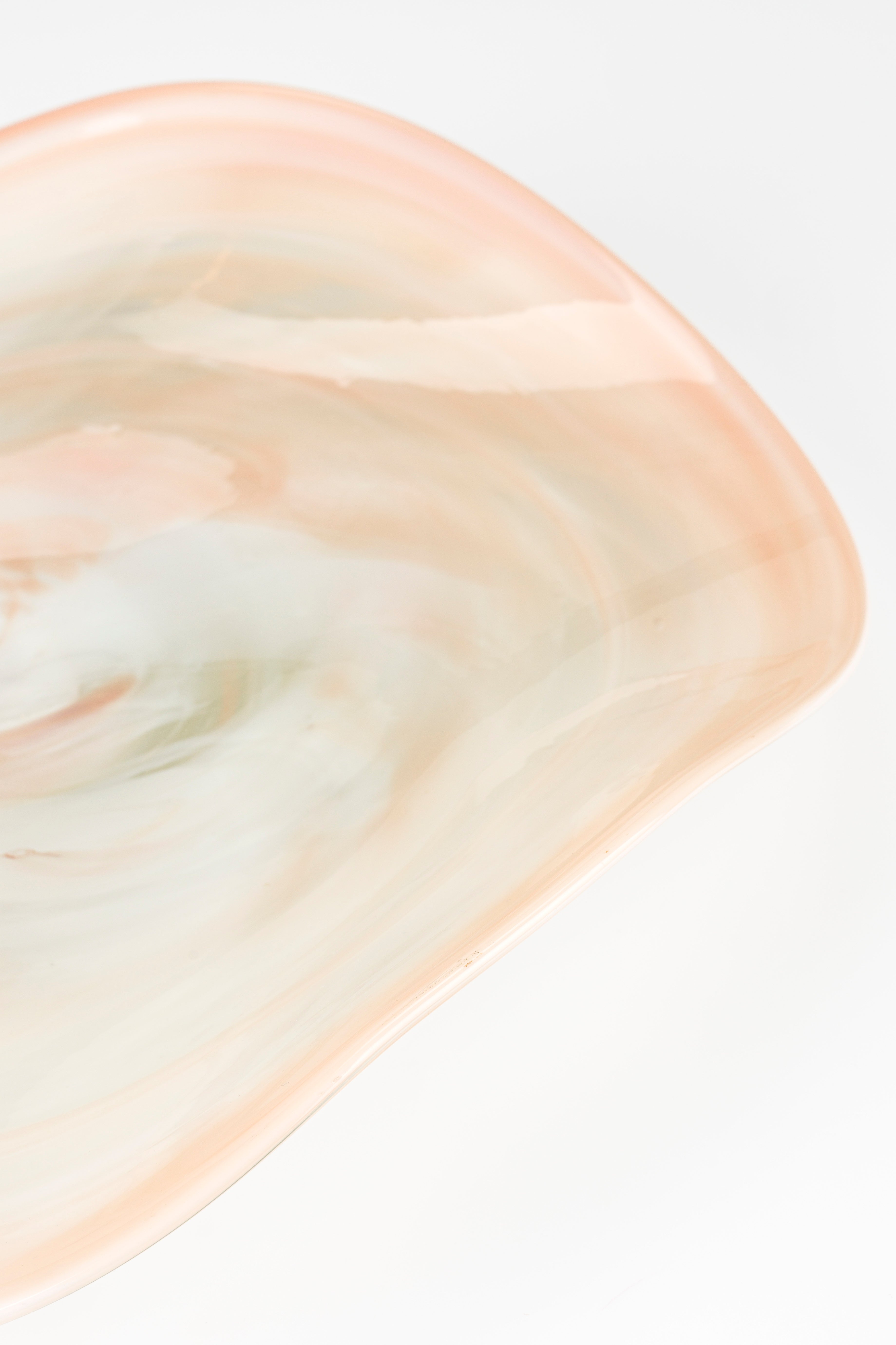 Glass bowl MARIA white with pink