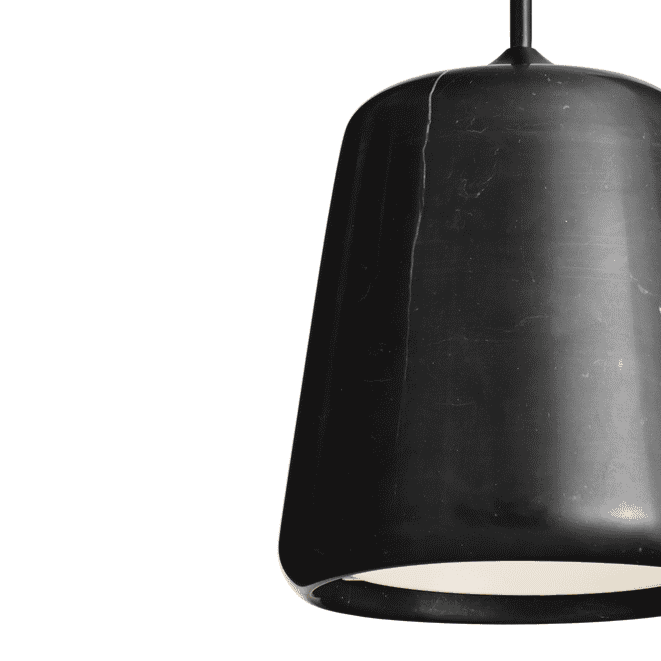 Hanging lamp material black marble