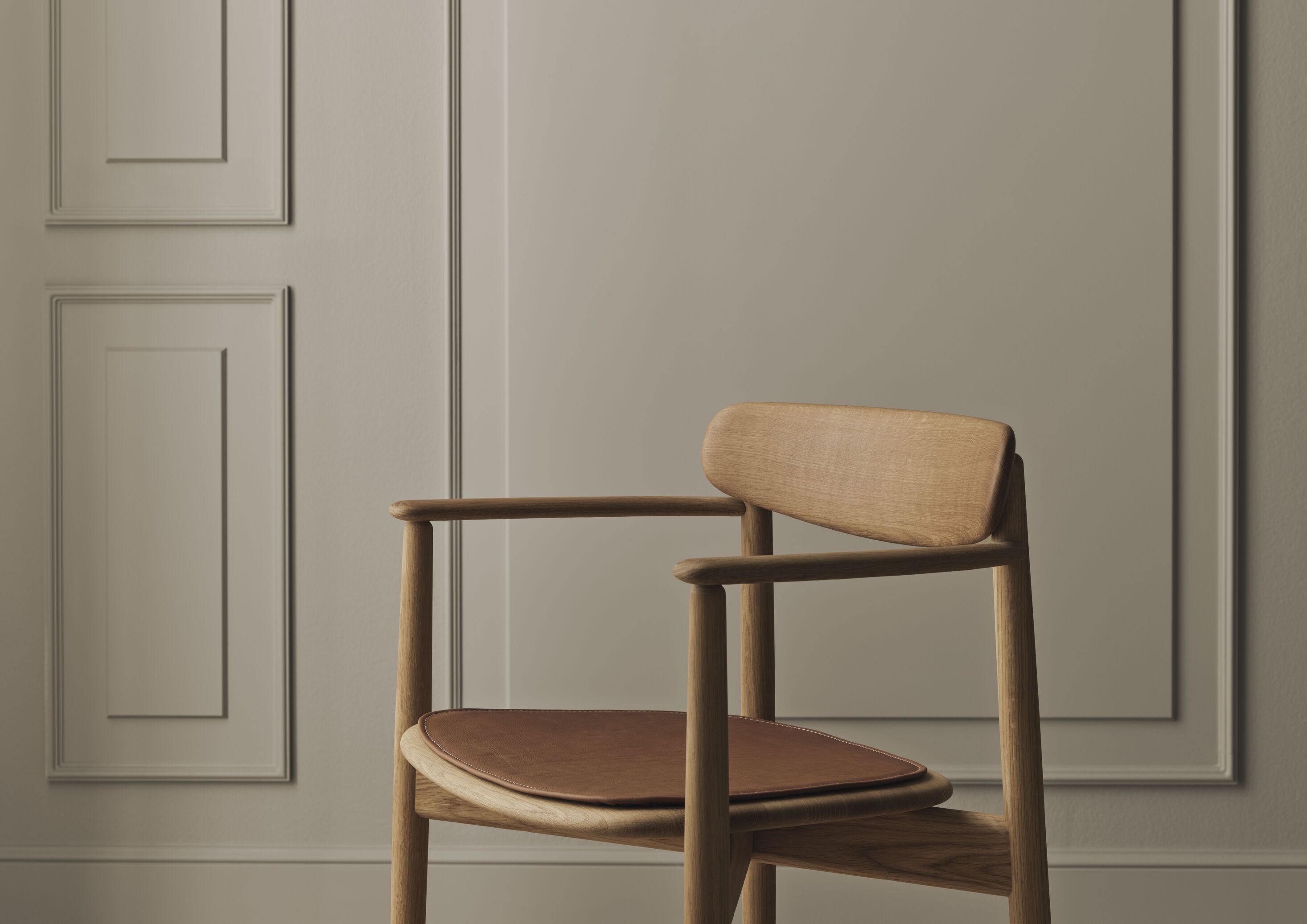 Chair with armrests Merge oak wood