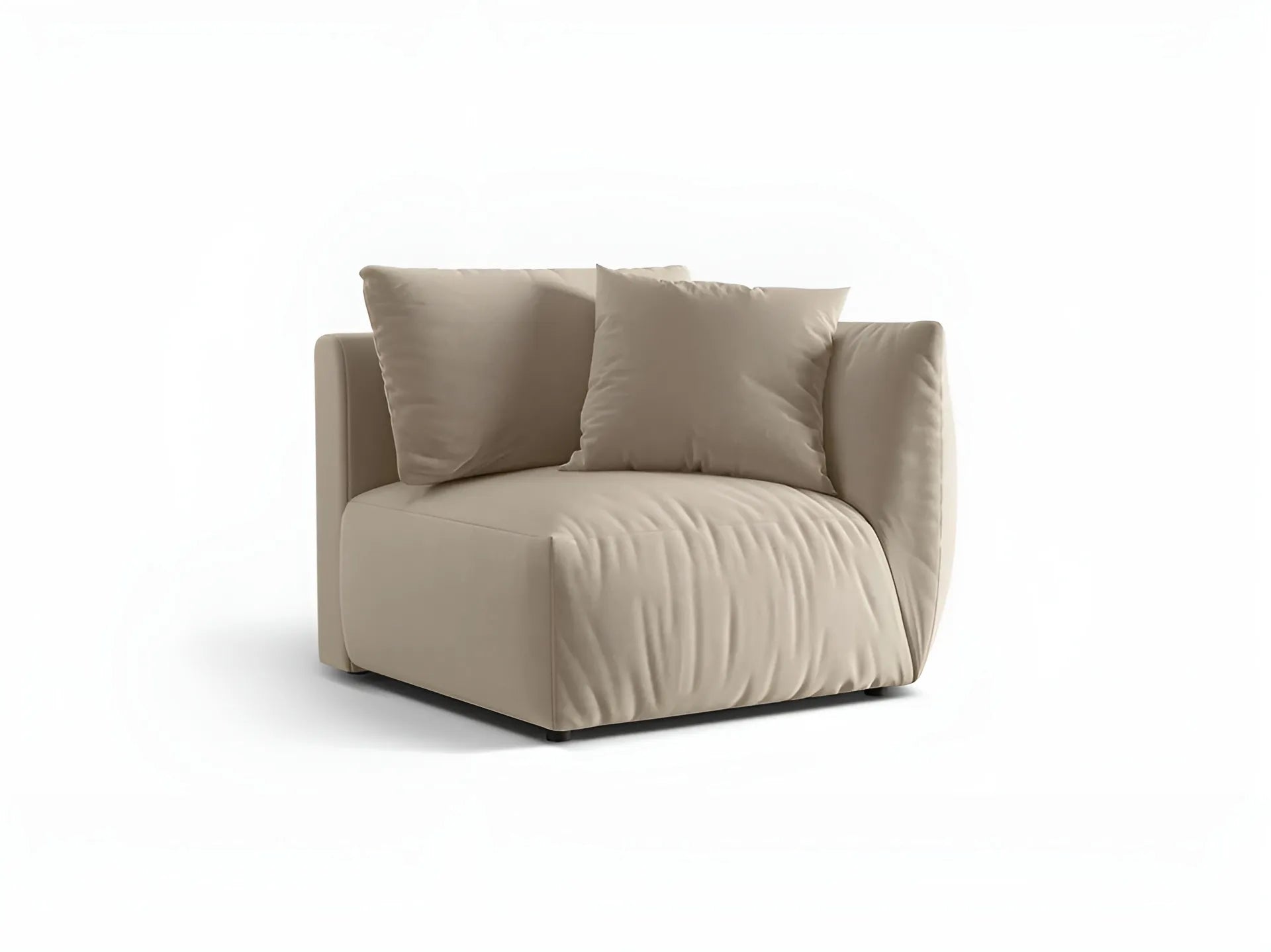 CHRIS Velvet Modular Sofa - Right Element Ecru