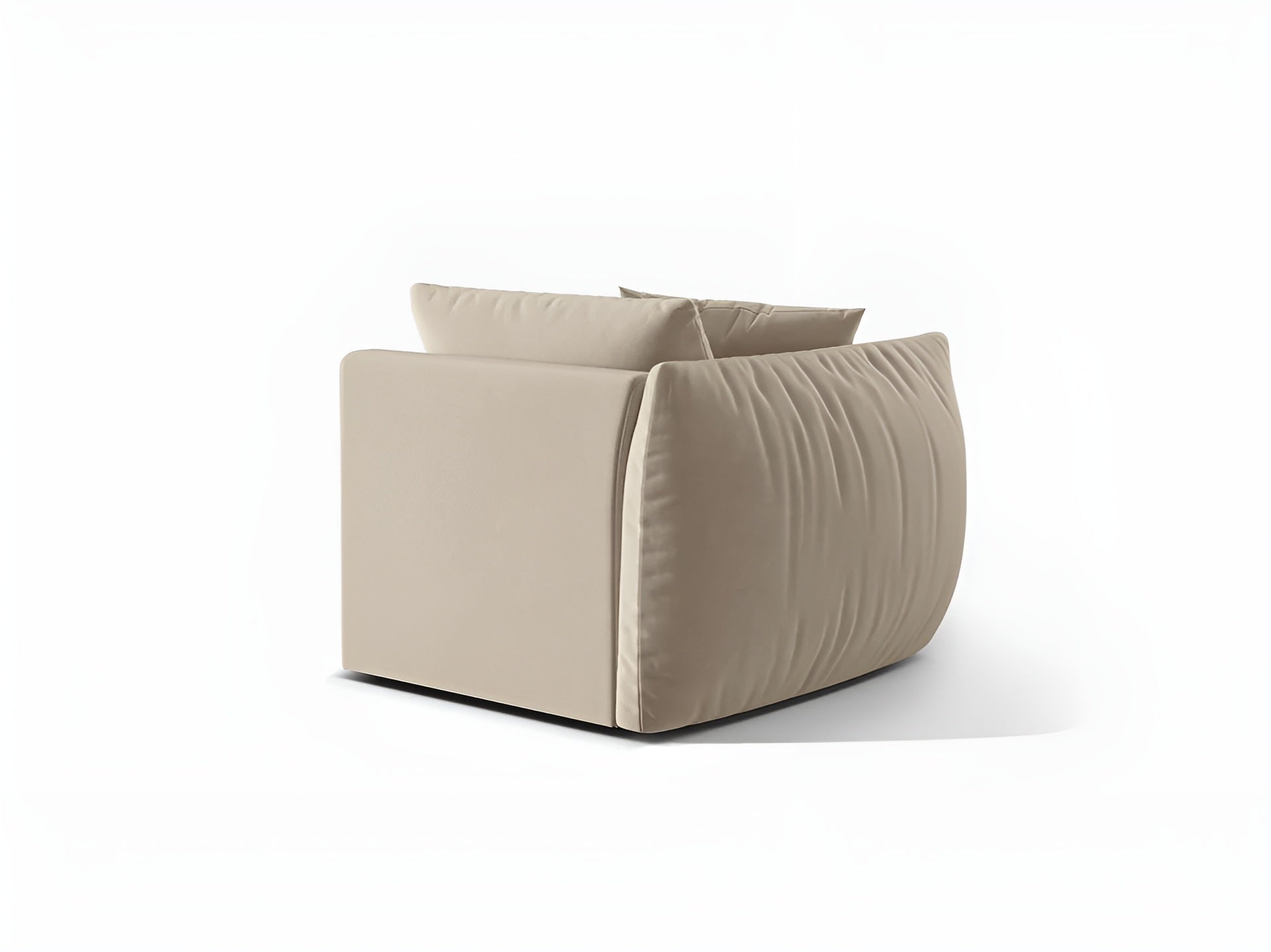 Modulares Samtsofa CHRIS - linkes Element ecru