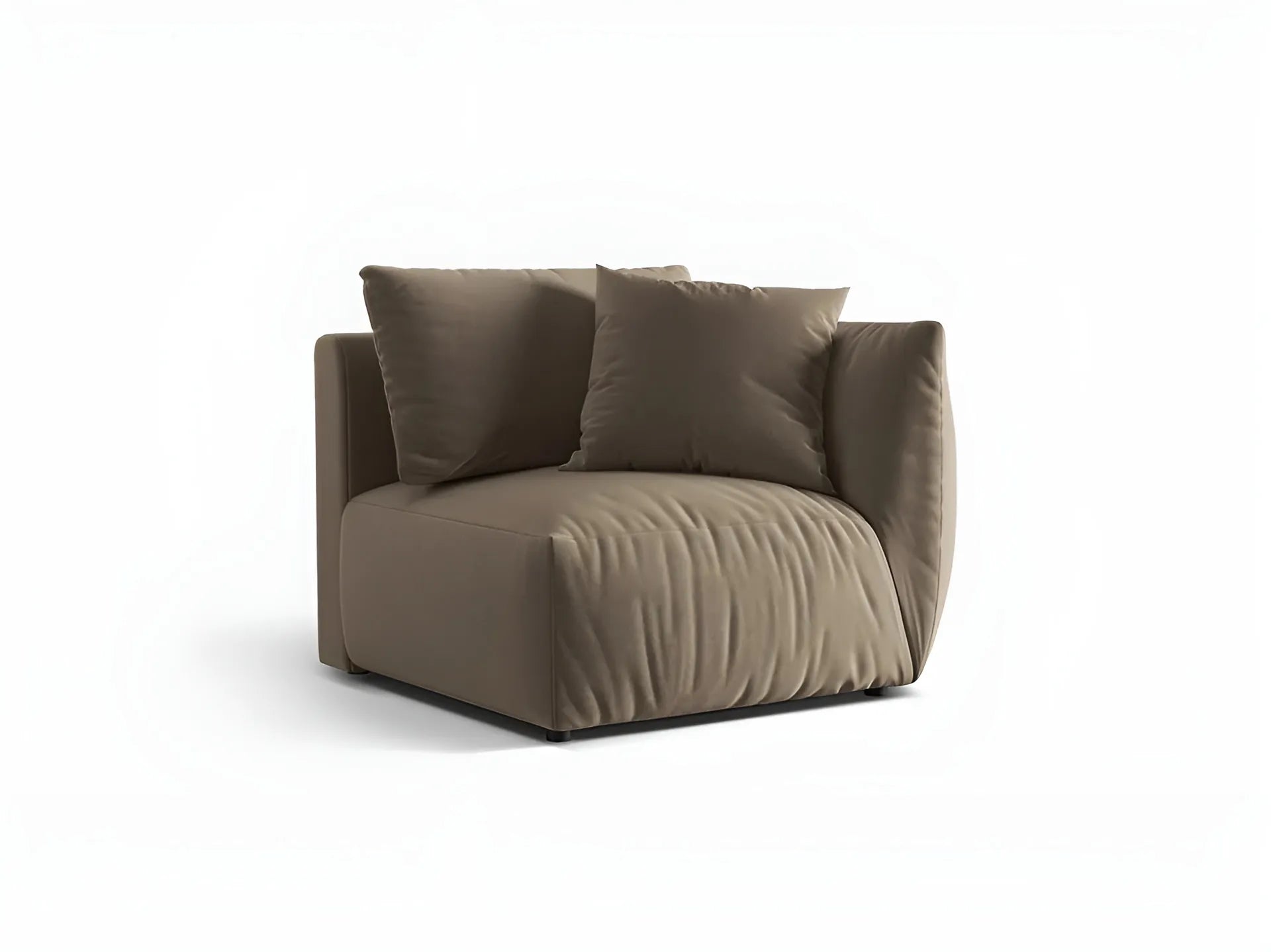 CHRIS velvet modular sofa - right-side element light brown