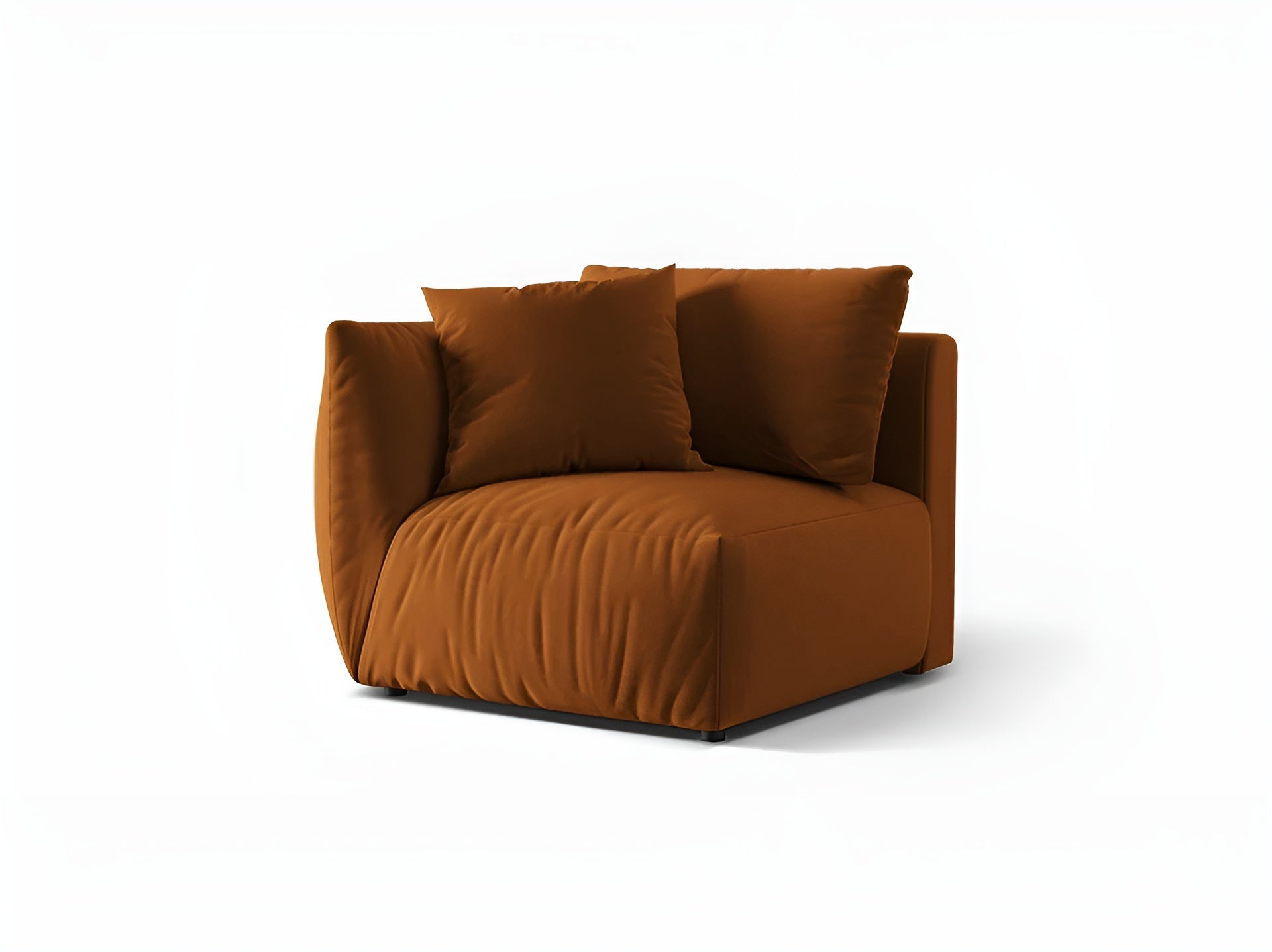 CHRIS Velvet Modular Sofa - Left Element Terracotta