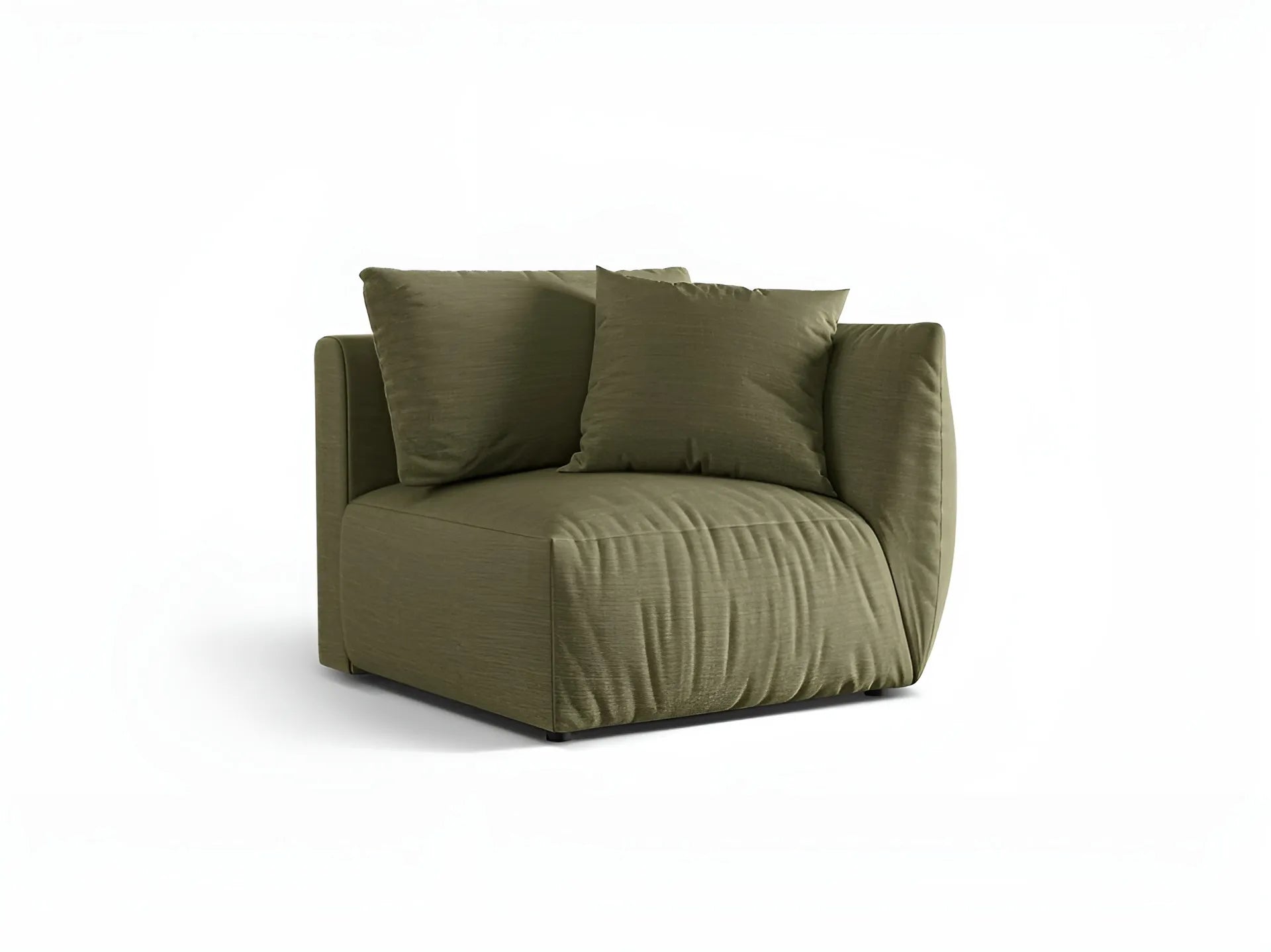 Modulares Sofa CHRIS - rechte Element in hellgrünem Chenille
