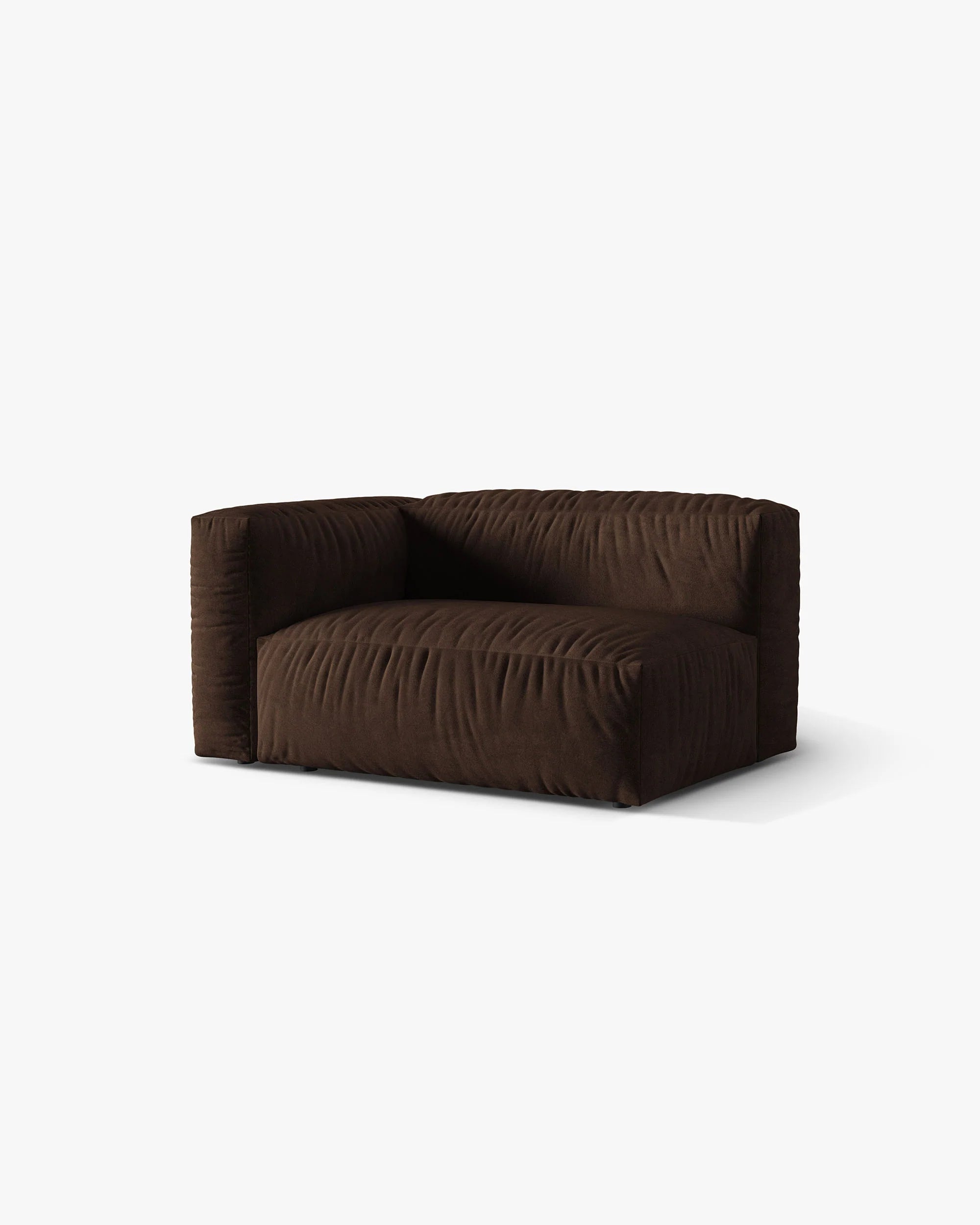 Modulares Samtsofa MARTINA - doppeltes linkes Modul in Schokoladenfarbe