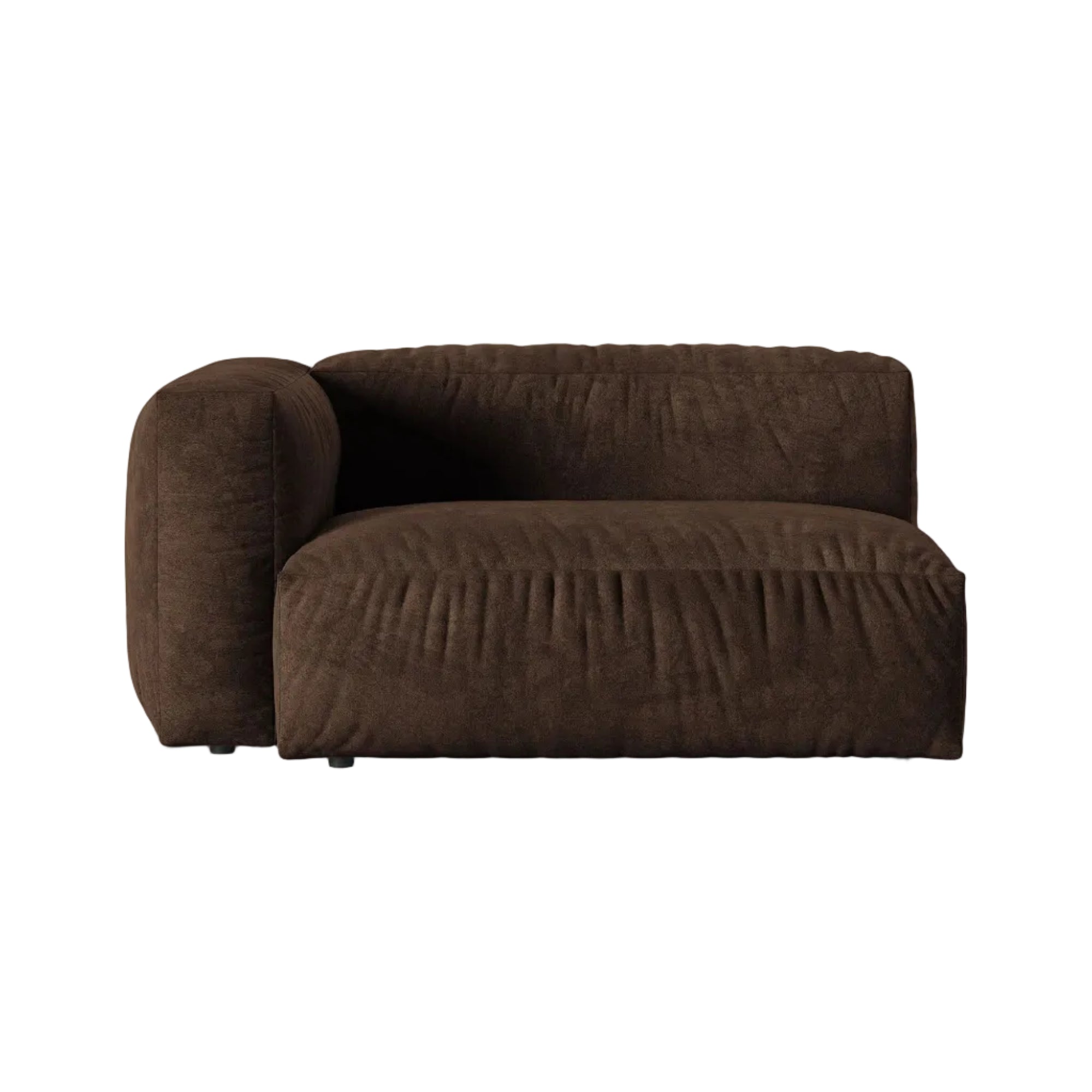 Modulare Samtsofa MARTINA XL - linksseitiges Doppelmodul schokoladenbraun