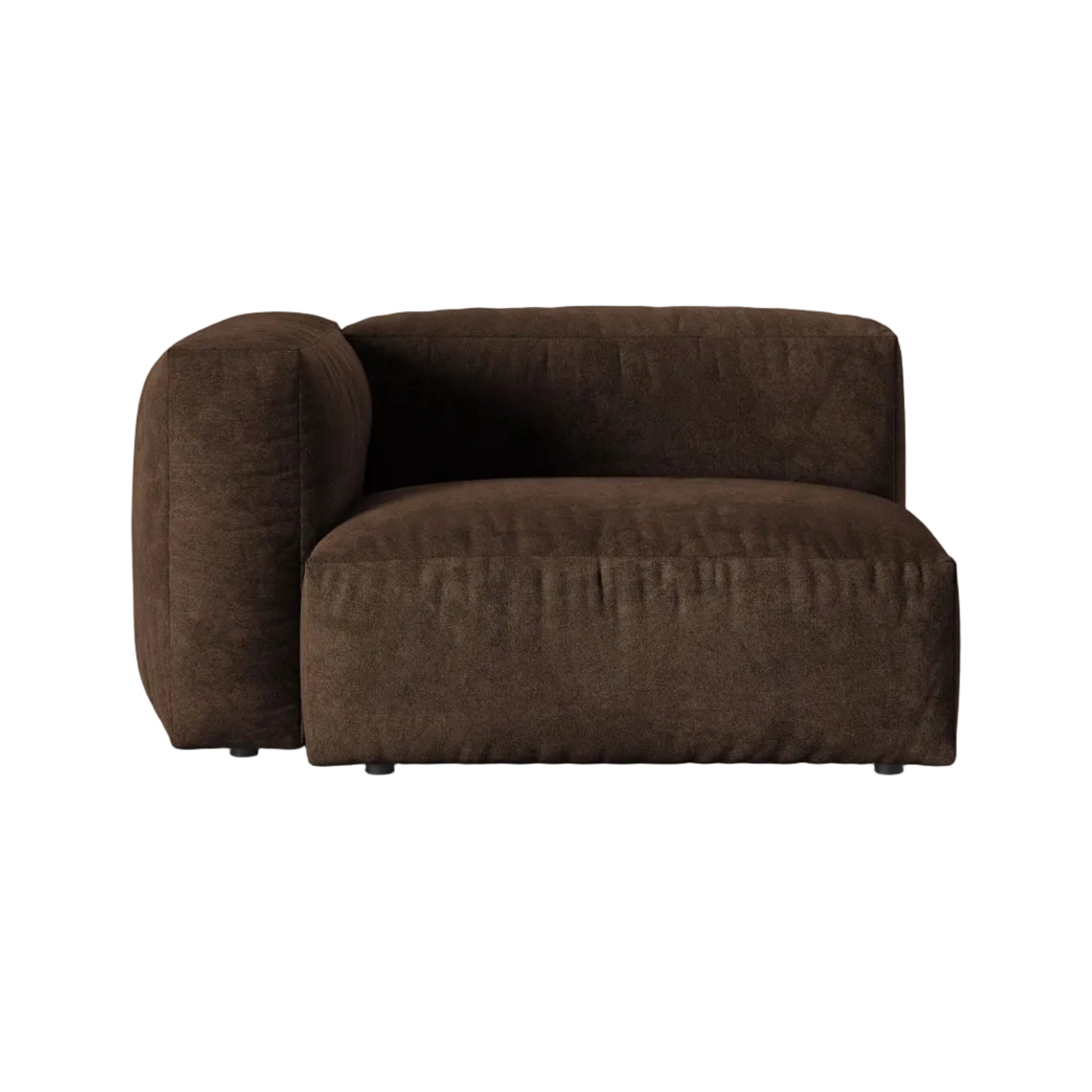 Sofa modulare aus Samt MARTINA XL - linksseitiges Modul schokoladenbraun