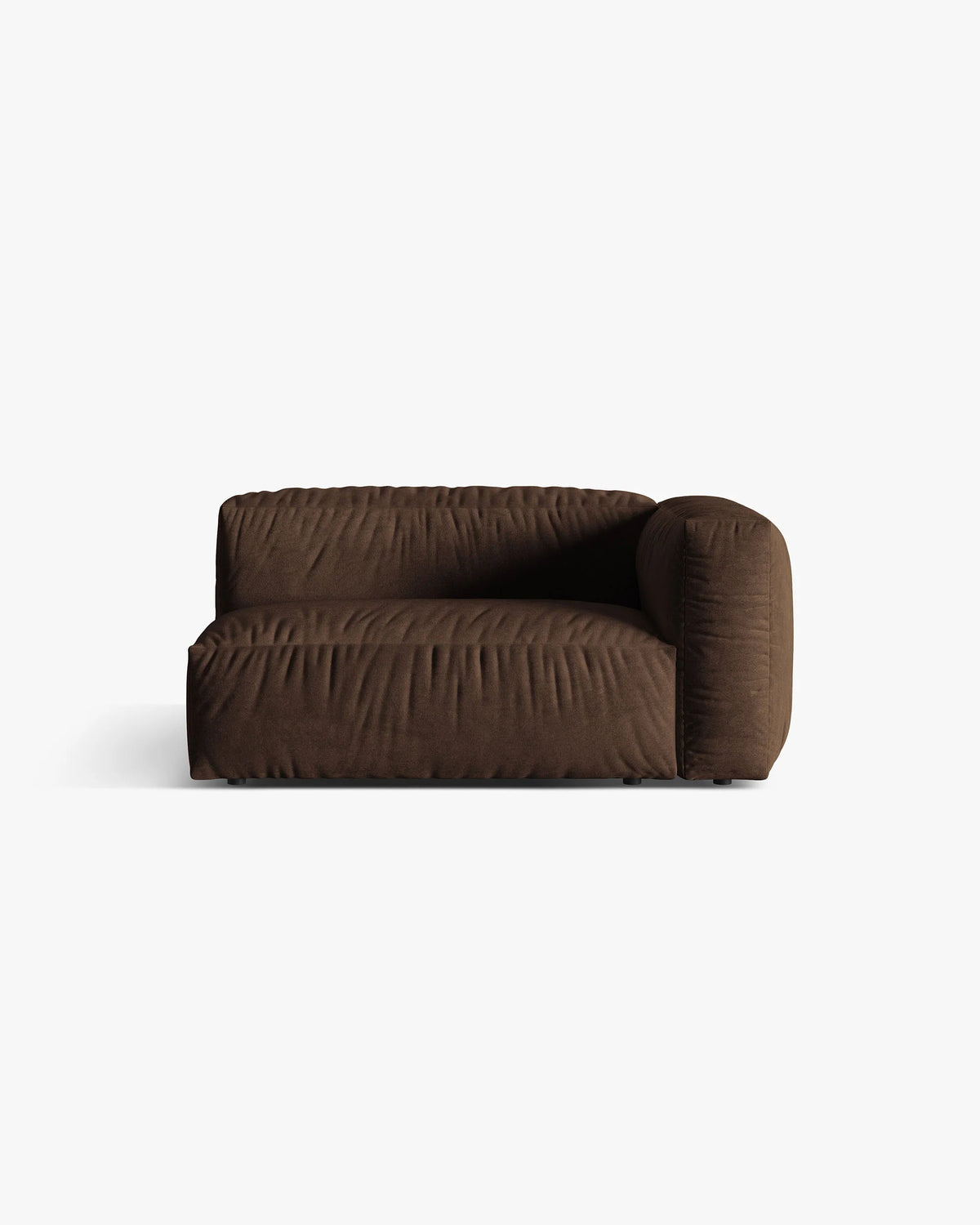 Modulares Samtsofa MARTINA - doppeltes rechtes Modul in Schokoladenfarbe