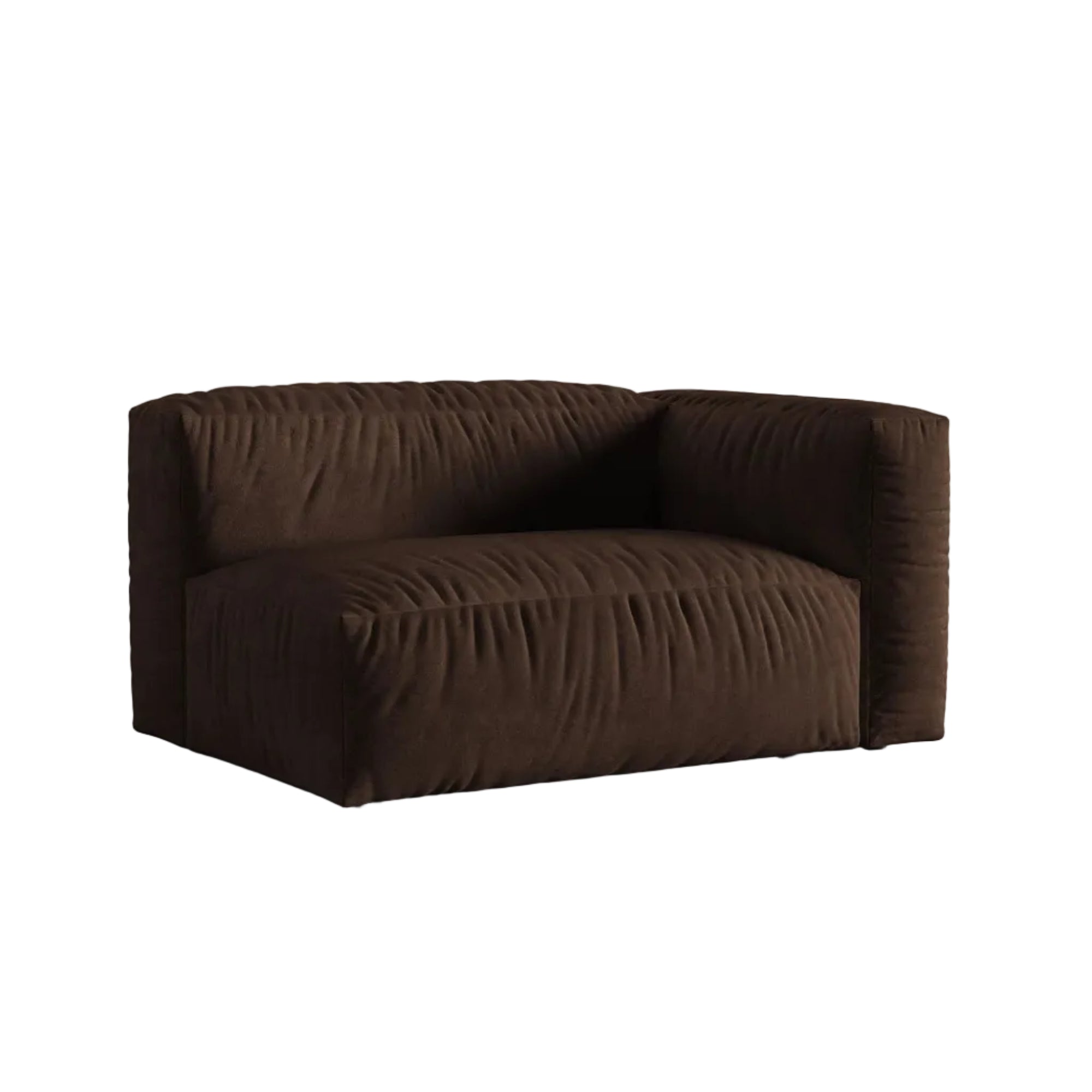 Modulares Samtsofa MARTINA - doppeltes rechtes Modul in Schokoladenfarbe