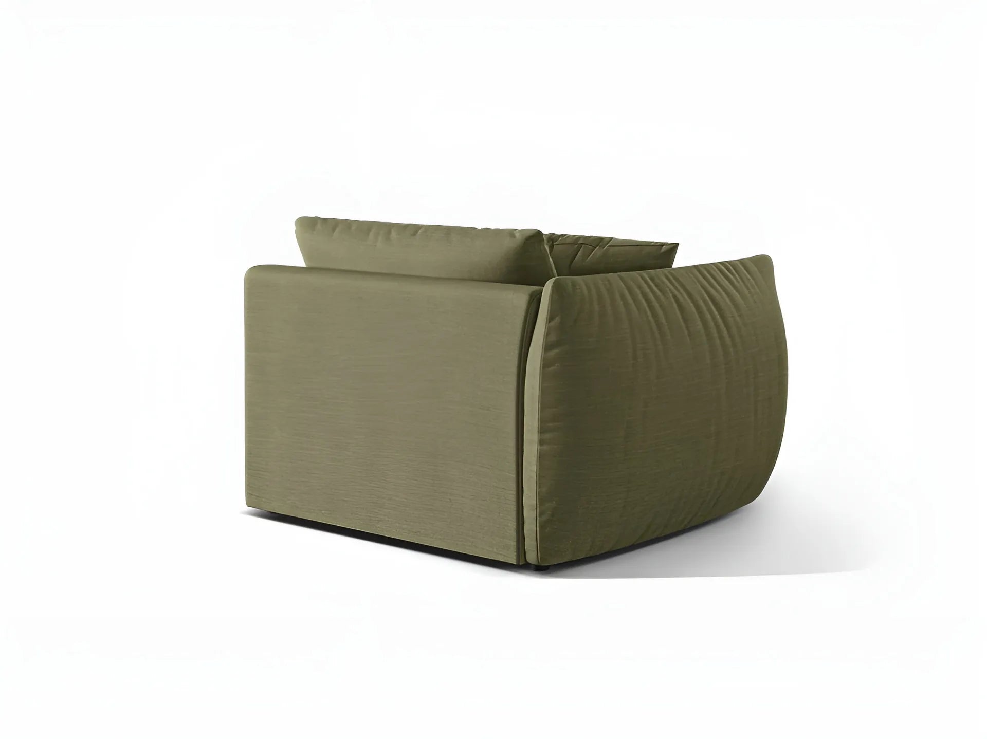 Modulares Sofa CHRIS - breites linkes Element in grünem Chenille