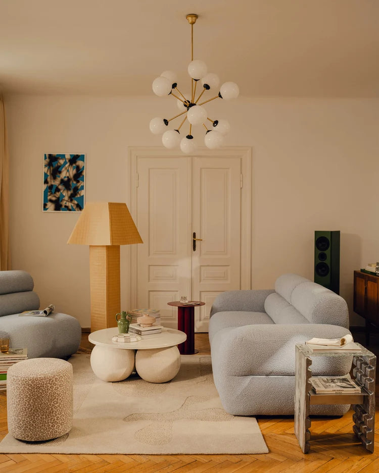 Modulares Sofa NEO - Eckmodul in sandfarbenem Melange