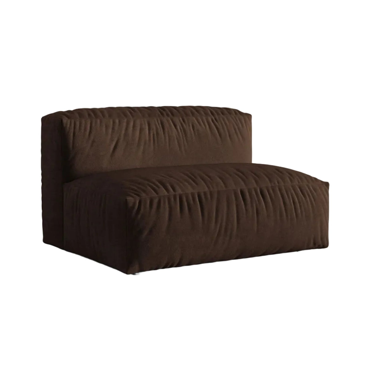 Modulares Samtsofa MARTINA - mittleres Modul in Schokolade